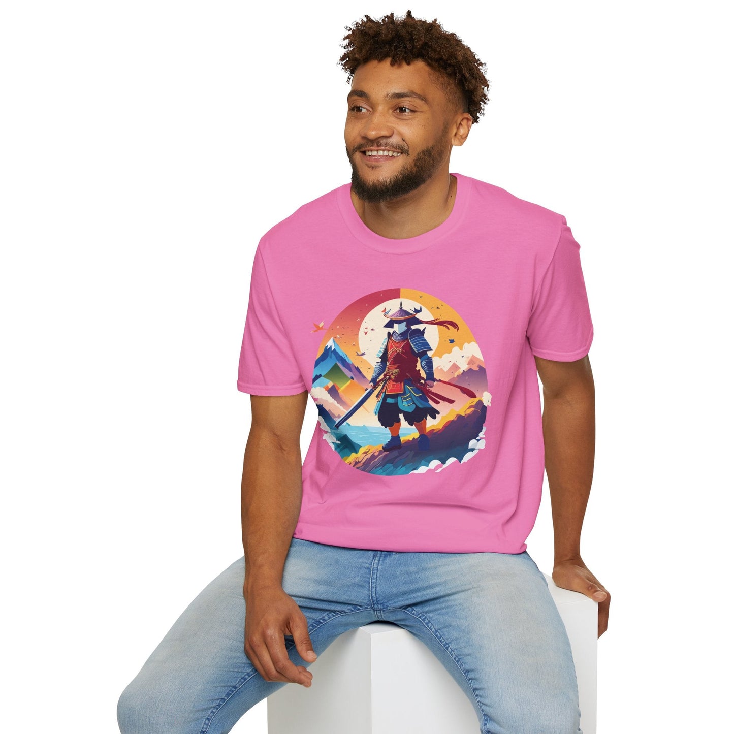 Samurai T Shirt Unisex Softstyle Gildan 64000 100 Percent Ring Spun Cotton Tee For Everyday Wear