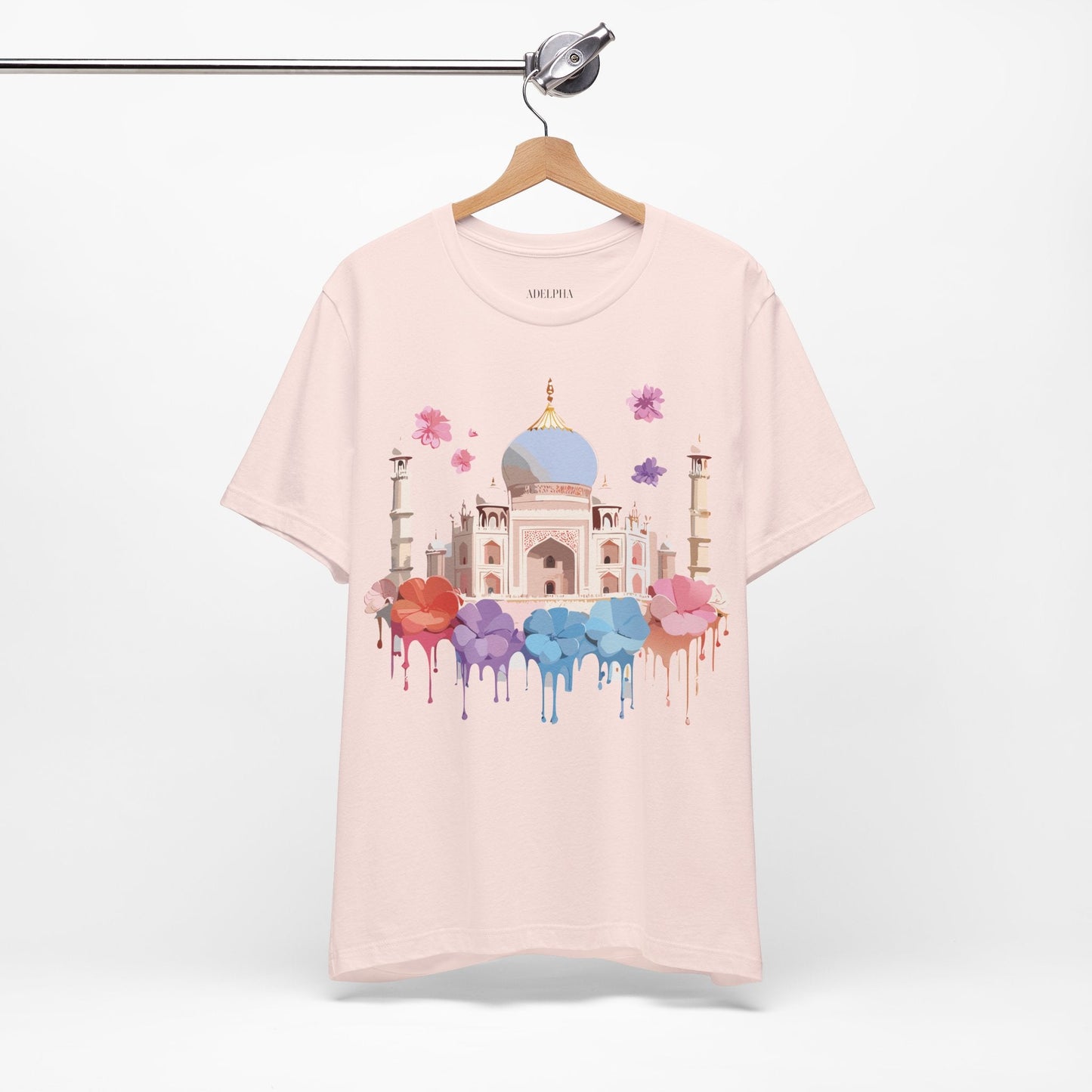 Taj Mahal Graphic Tee Unisex Short Sleeve Shirt By Adelpha With Vintage Inspired Artwork