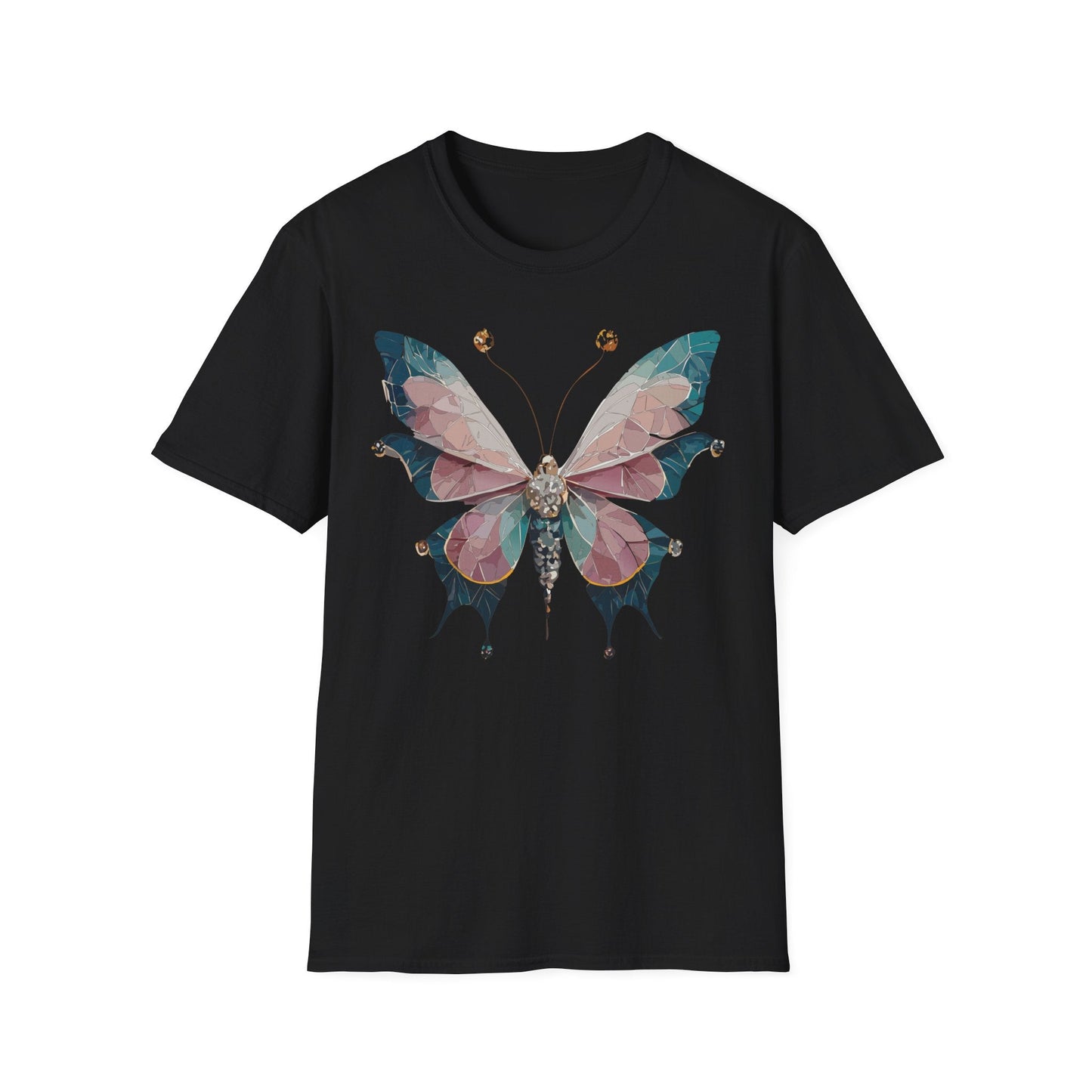 Butterfly Shirt Unisex T Shirt Monarch Print Gildan Softstyle 64000 100 Percent Ring Spun Cotton