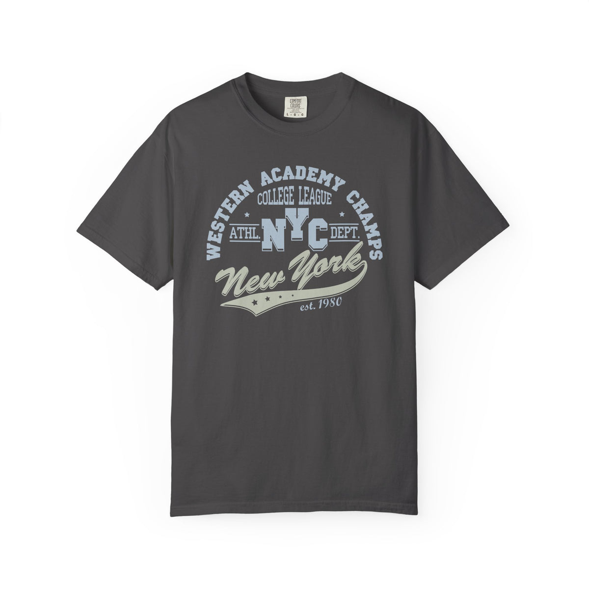 College League Graphic Western Academy Unisex Comfort Colors Garment-Dyed Heavyweight 100 Cotton Art Design T-Shirt w7