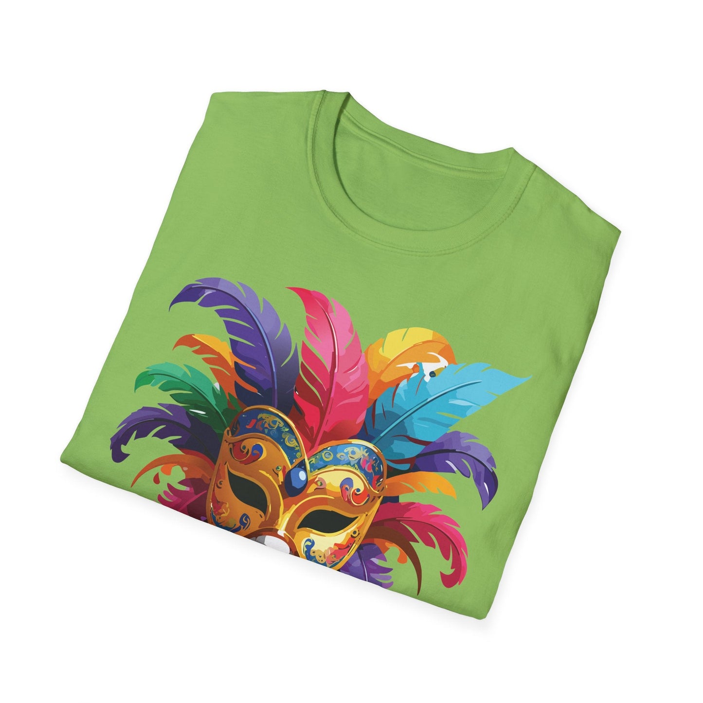 Unisex Mask Tee Shirt Gildan Softstyle 64000 Lightweight Comfortable Masquerade Design Tee