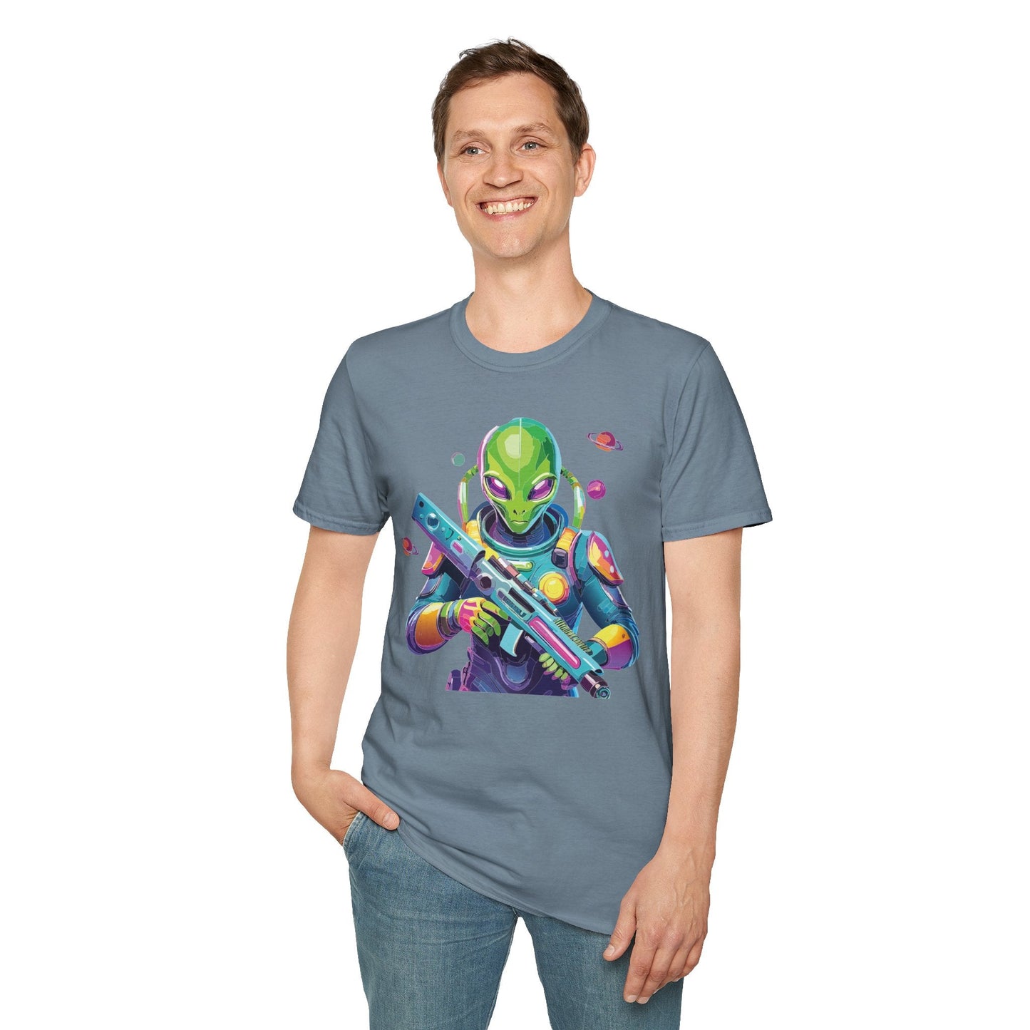 Alien Cosmos T Shirt Unisex Gildan Softstyle 64000 Art Design Tee For Everyday Comfort
