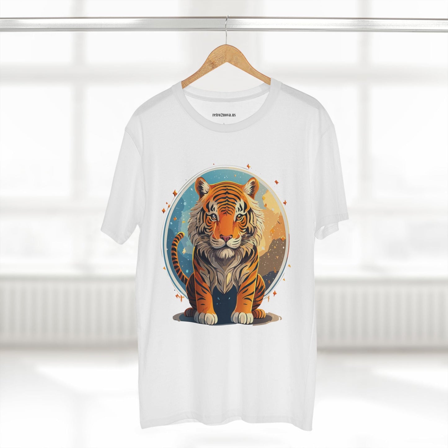 Unisex Premium Cotton Staple Tee With Original Tiger Art Design From Retro2Nova Art Collection For Everyday Comfort