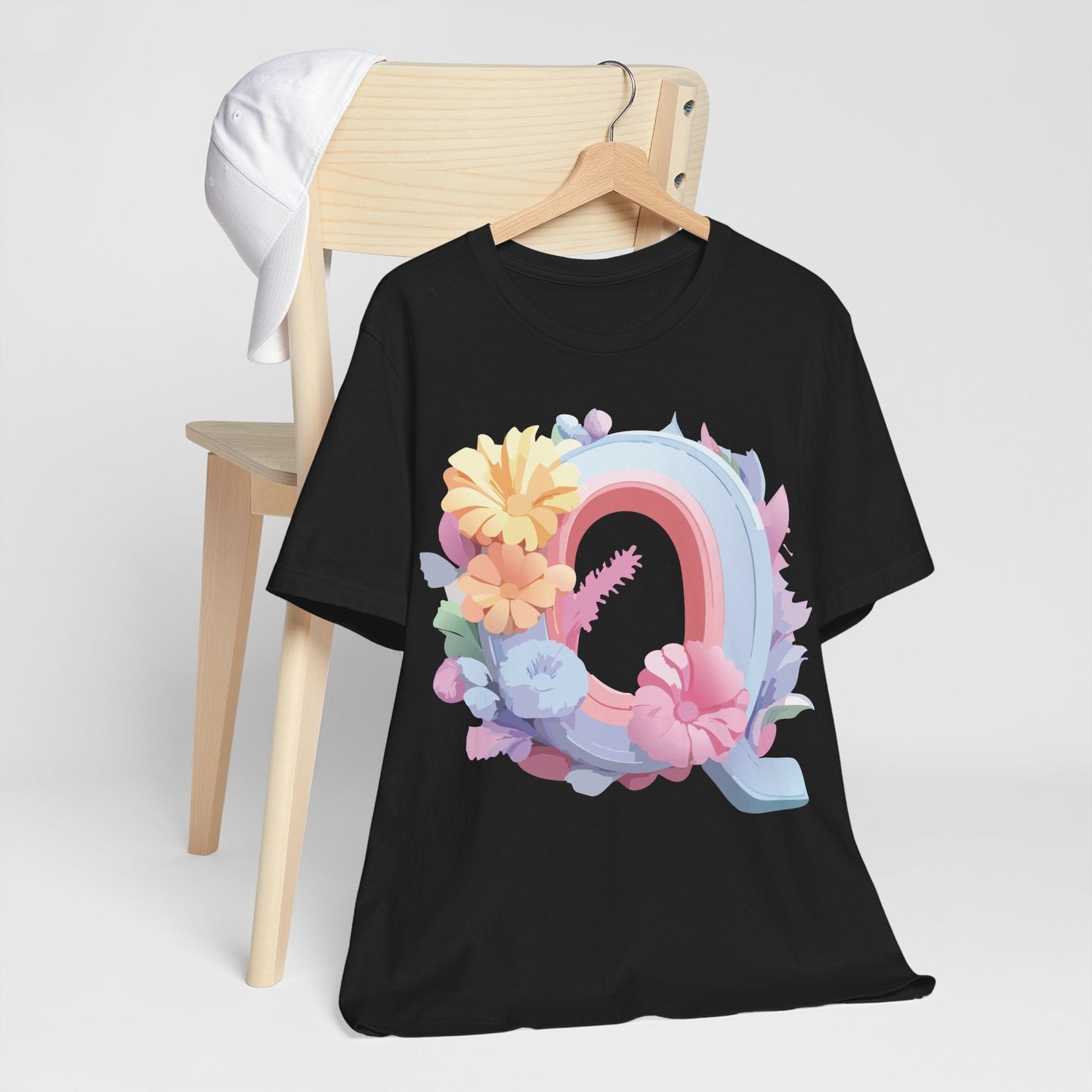 Letter Q Shirt Unisex Graphic Tee With Vintage Inspired Artwork By Adelpha Premium Short Sleeve