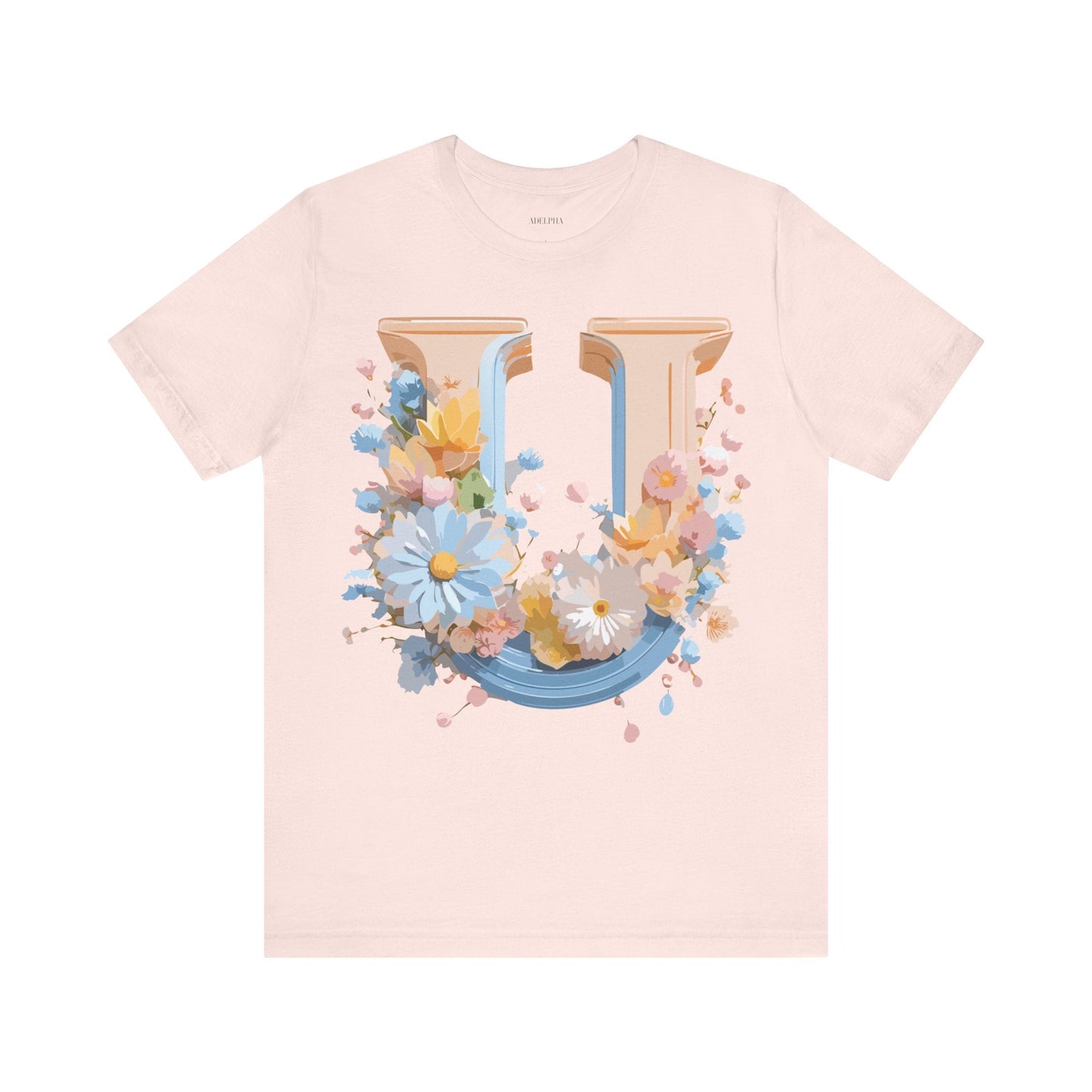Letter U Shirt Unisex Graphic Tee By Adelpha Vintage Inspired Short Sleeve Art Design