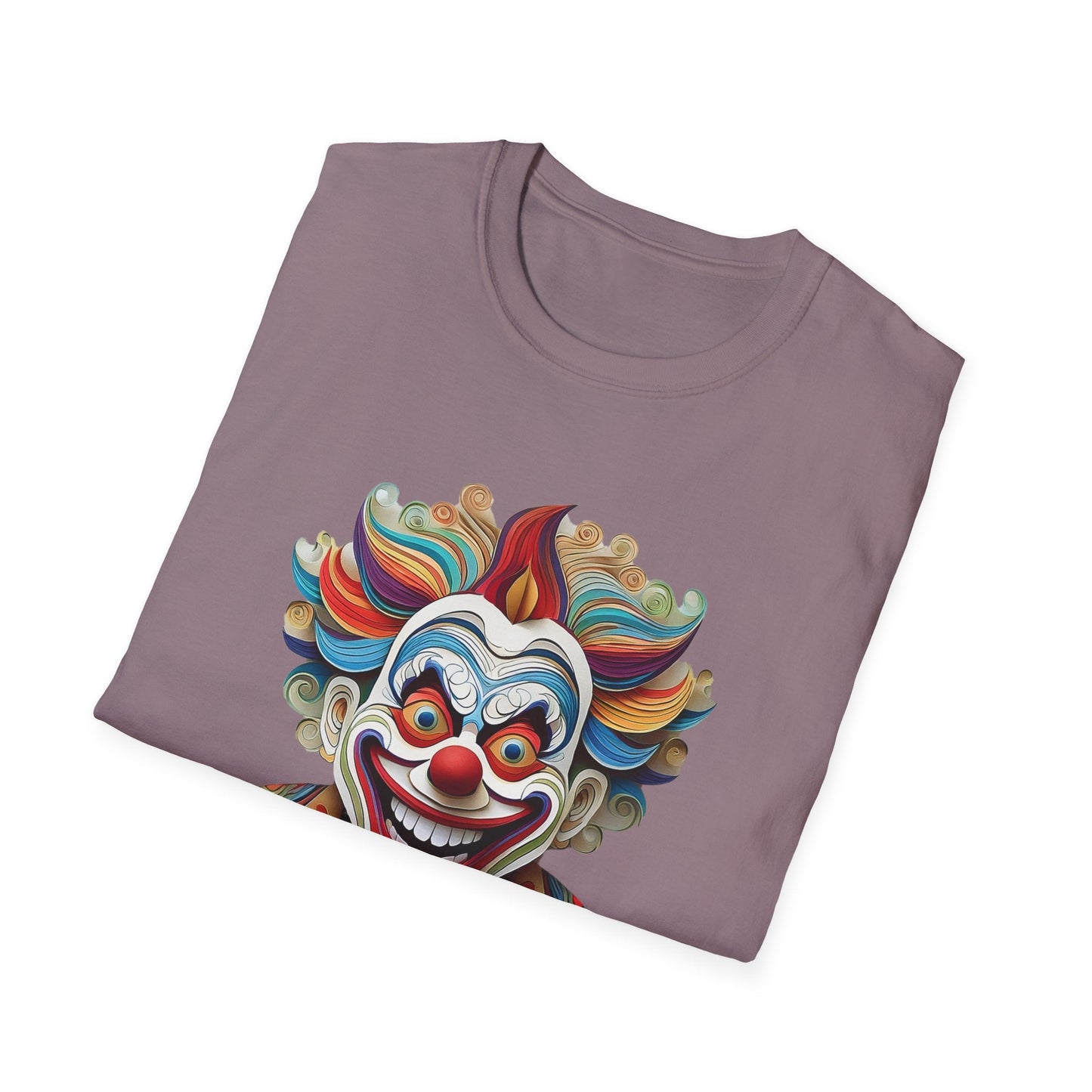 Graphic Clown Themed Unisex Softstyle Tee Funny Man Circus Scary Man Gildan 64000