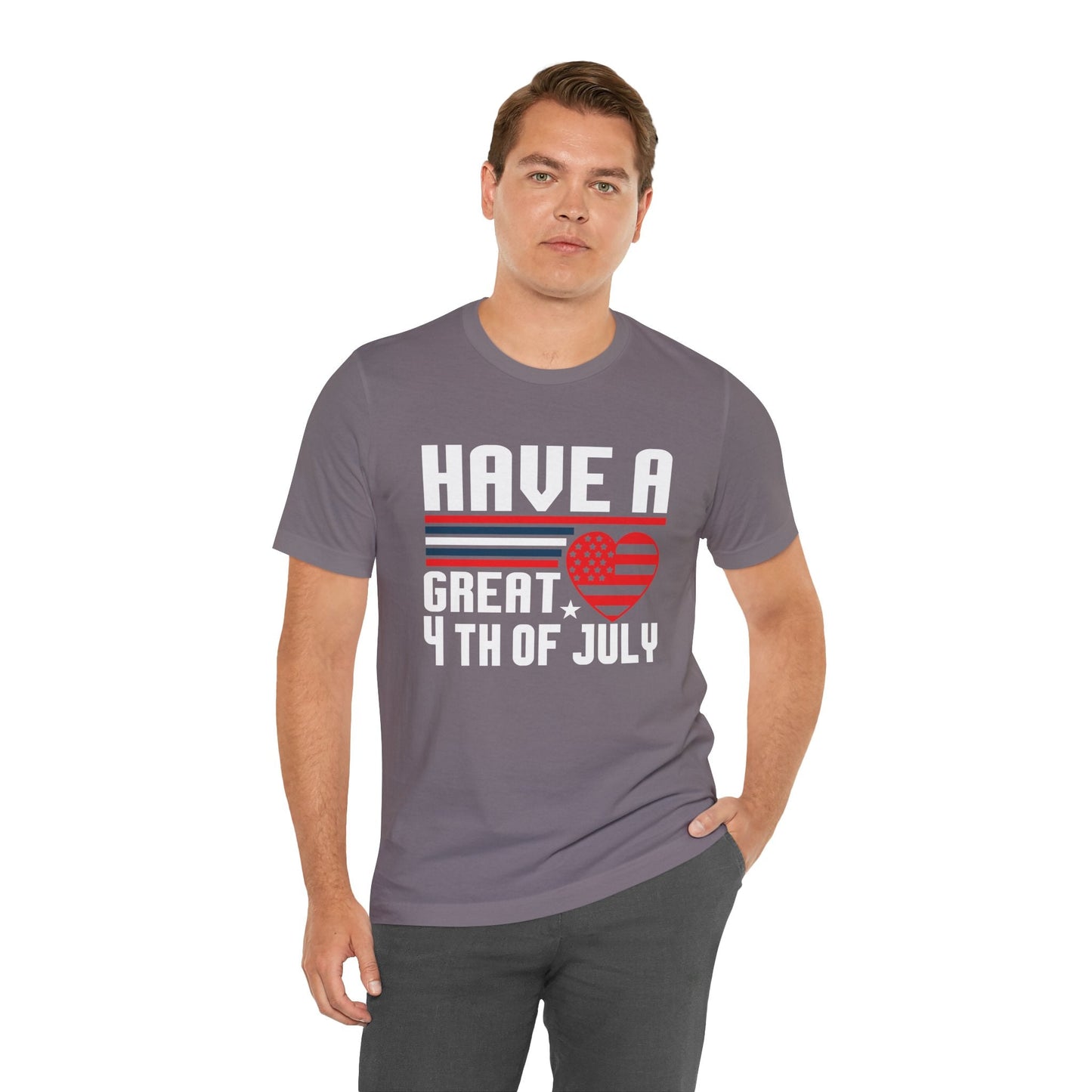 4th of July American Flag Graphic Unisex Cotton T-Shirt 020
