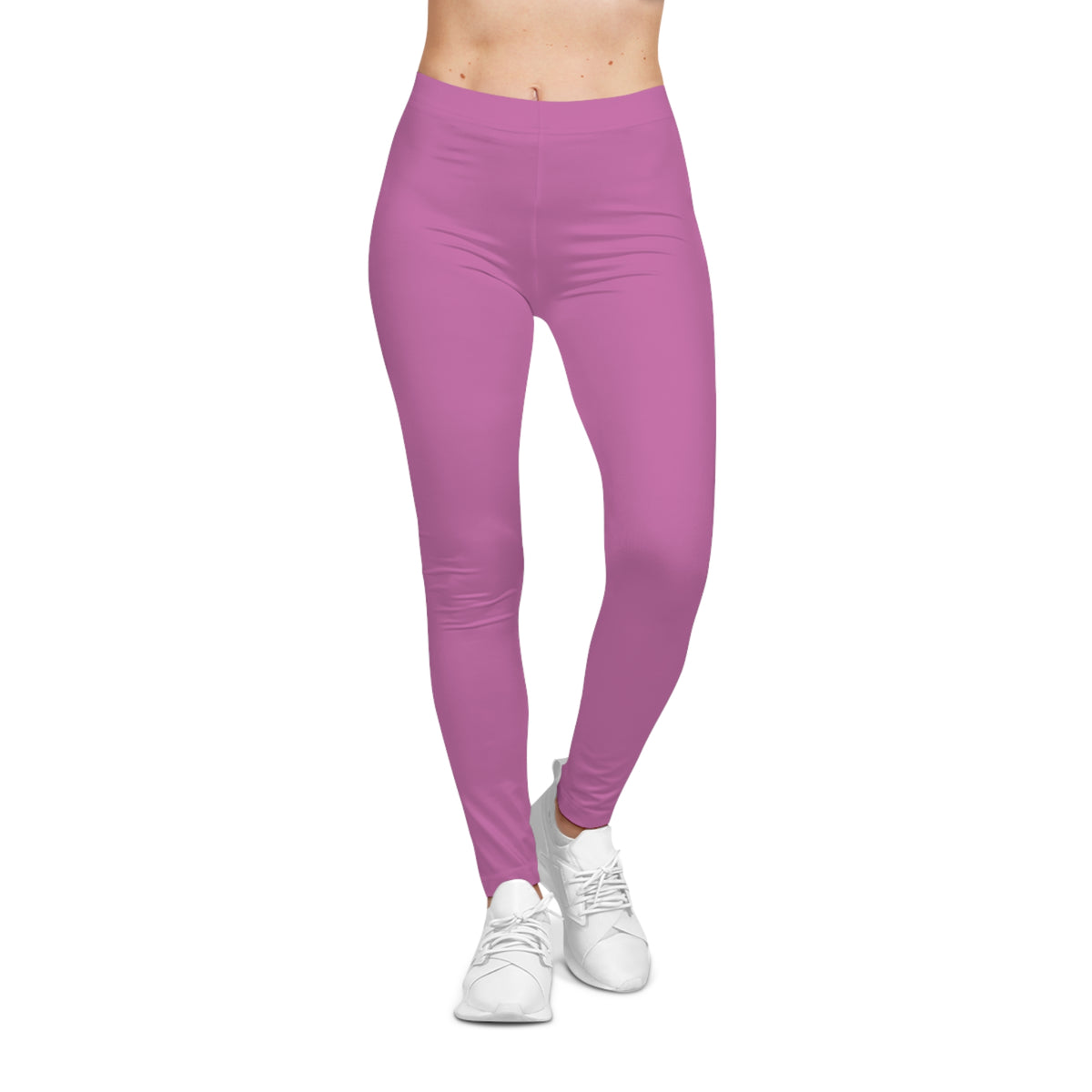 Petal Pink Color Women's Poly-Span Casual Leggings XS-2XL