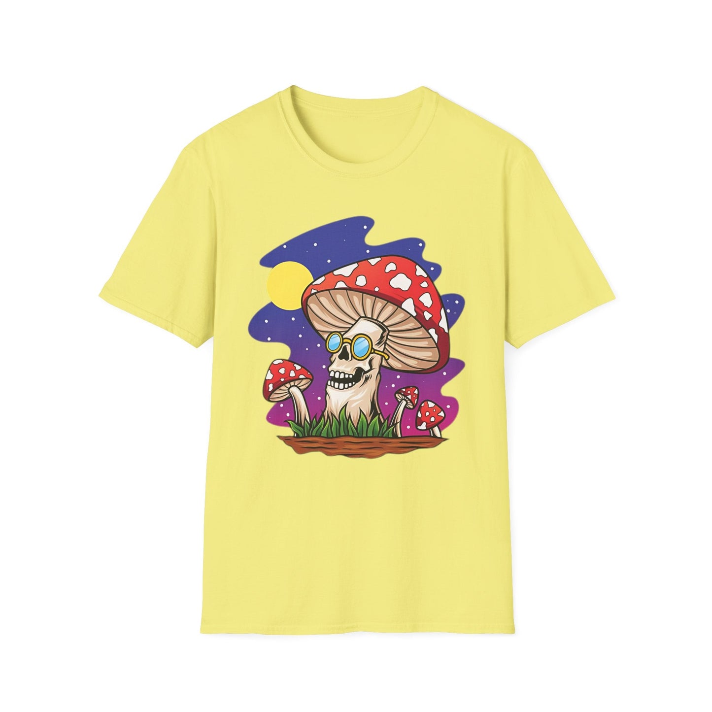 Funny Mashroom Graphic Unisex Softstyle Cotton With Cartoon Illustration Design 26
