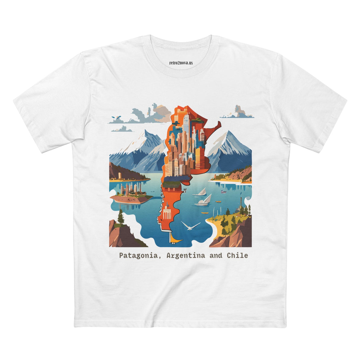 Patagonia Argentina and Chile map T-Shirt | Patagonia map tee