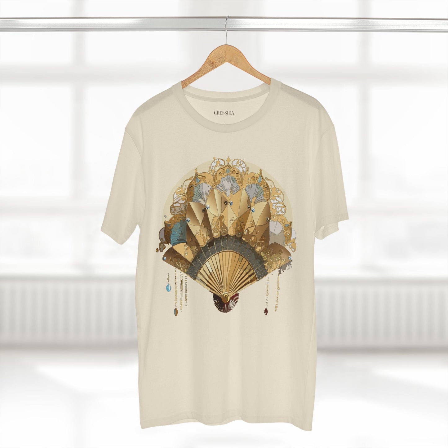 Antique Fan Graphic Design T-Shirt Unisex 100 Cotton Floral Carnival Artwork Tee 20