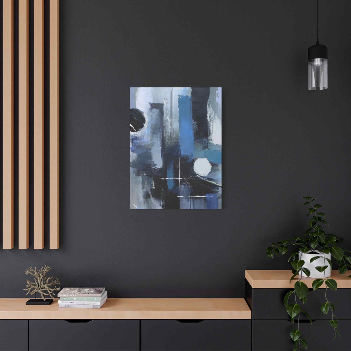 Blue Abstract Painting Print Canvas 20x24,20x30,24x30, 24x32,24x36,30x40, 32x48,36x48,40x60 Pine-Wood Inner Frame ABS-25