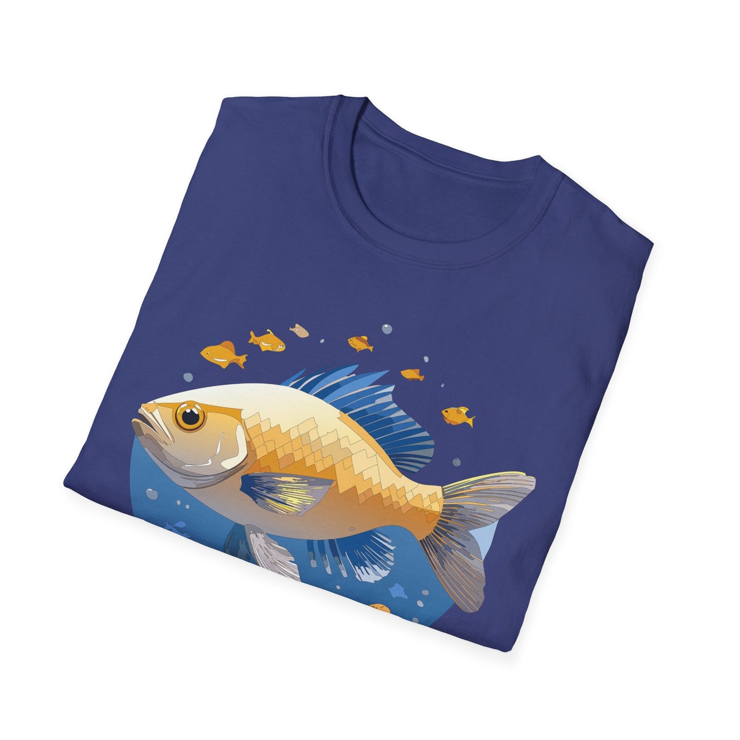 Fish Art Graphic Tee Shirt Unisex Gildan Softstyle 64000 100 Percent Ring Spun Cotton