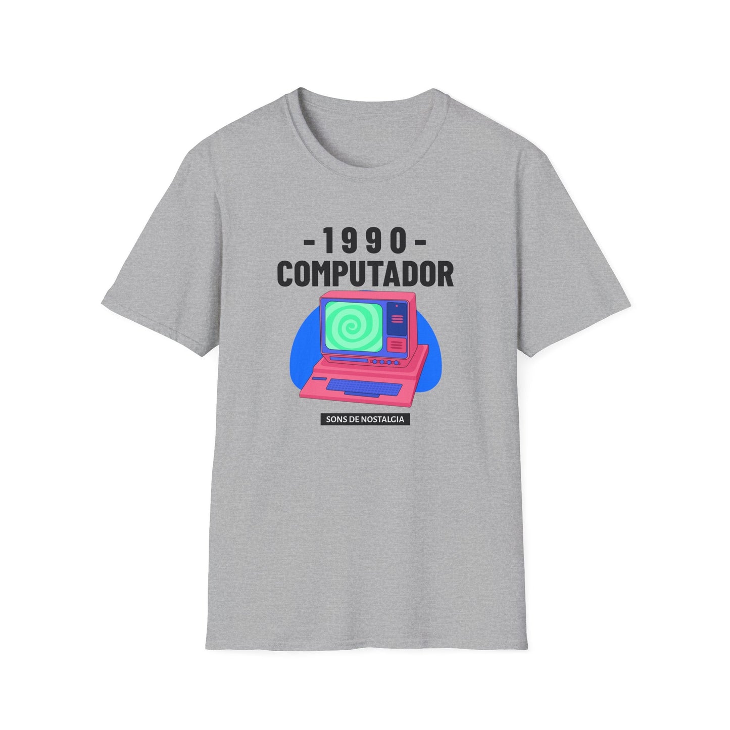 1990 Computador Retro T-Shirt Unisex Cotton Vintage Computer Graphic Tee