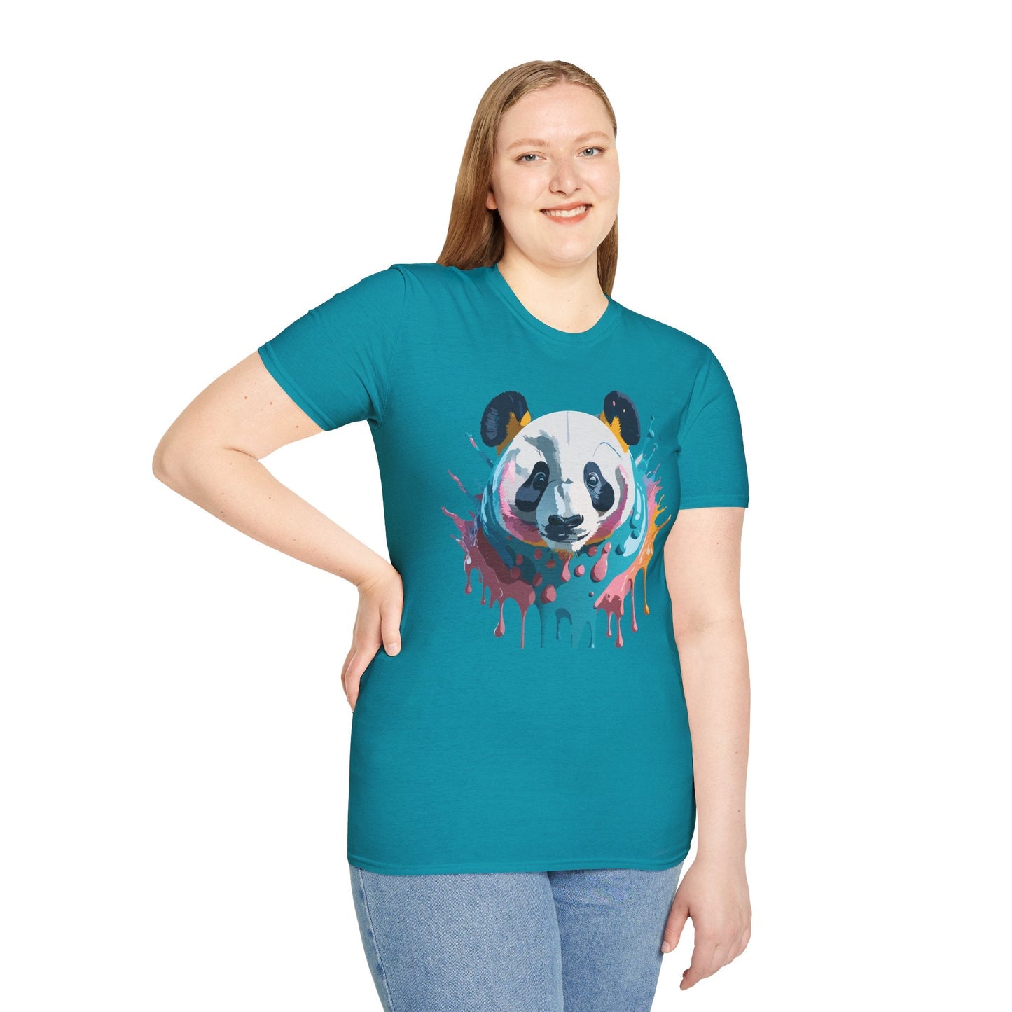 Panda Shirt Unisex T Shirt Gildan Softstyle 64000 Panda Graphic Animal Tee 100 Percent Cotton