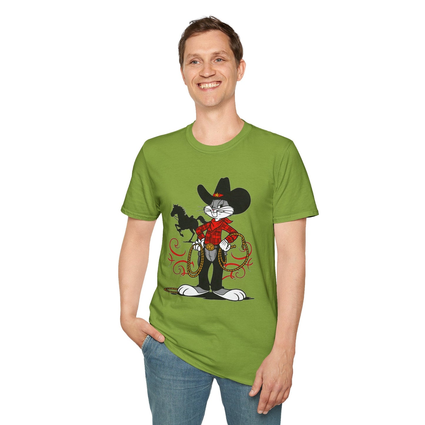 Cartoon Bunny Graphic Unisex Cotton Animal Animation Artwork Design Tee 1
