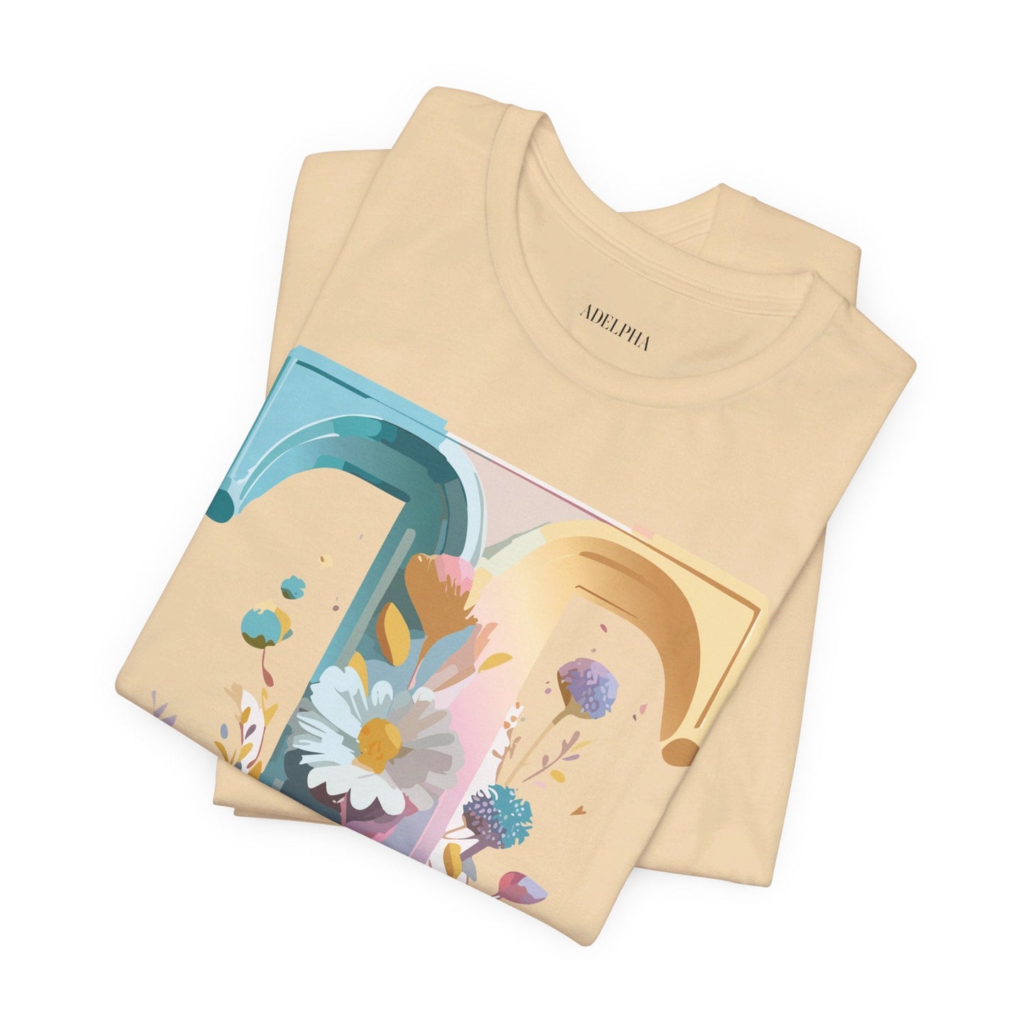 Unisex Letter T Shirt Graphic Tee With Vintage Adelpha Artwork Premium Comfort And Everyday Style