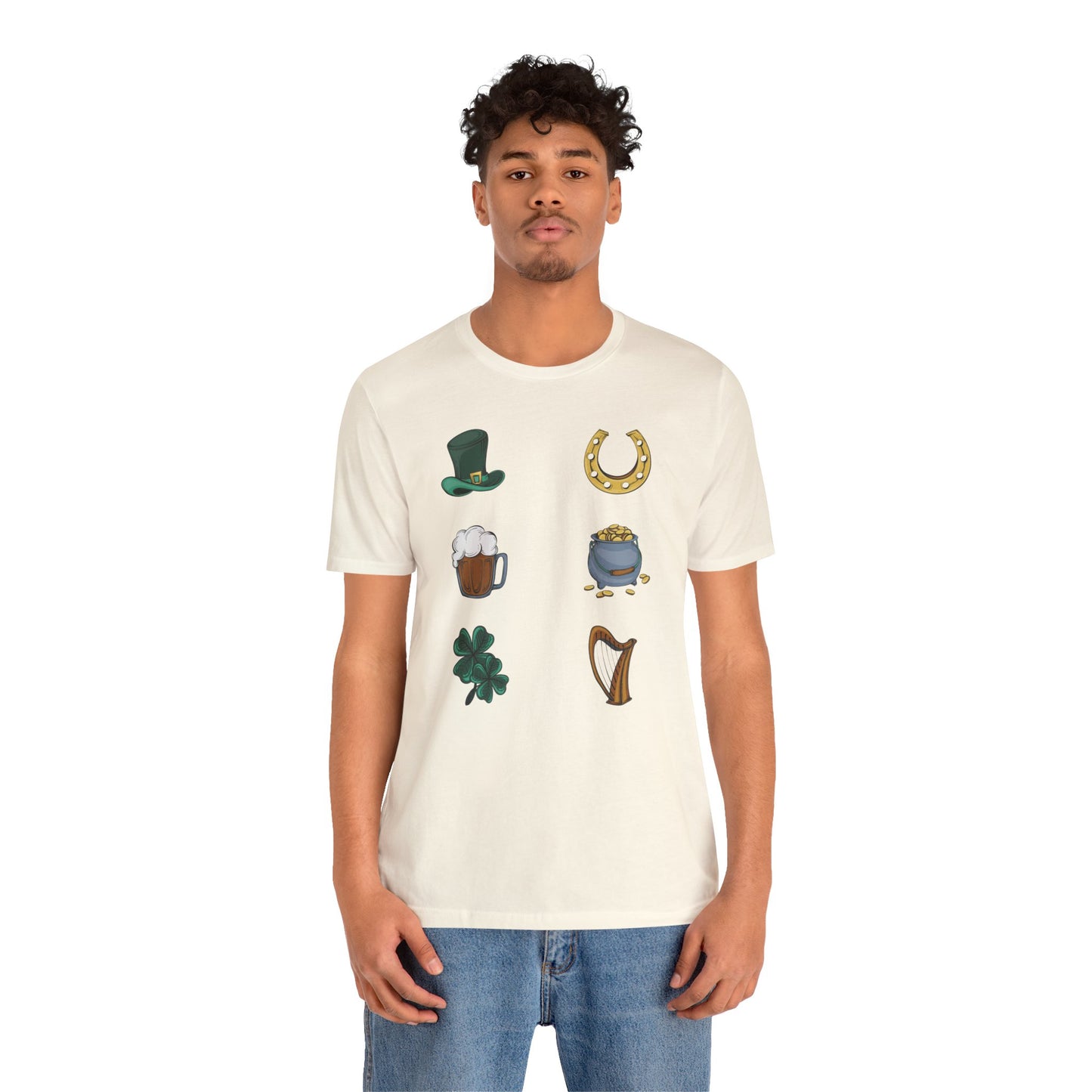 Unisex Cotton Tee Shirt with Lucky Prints