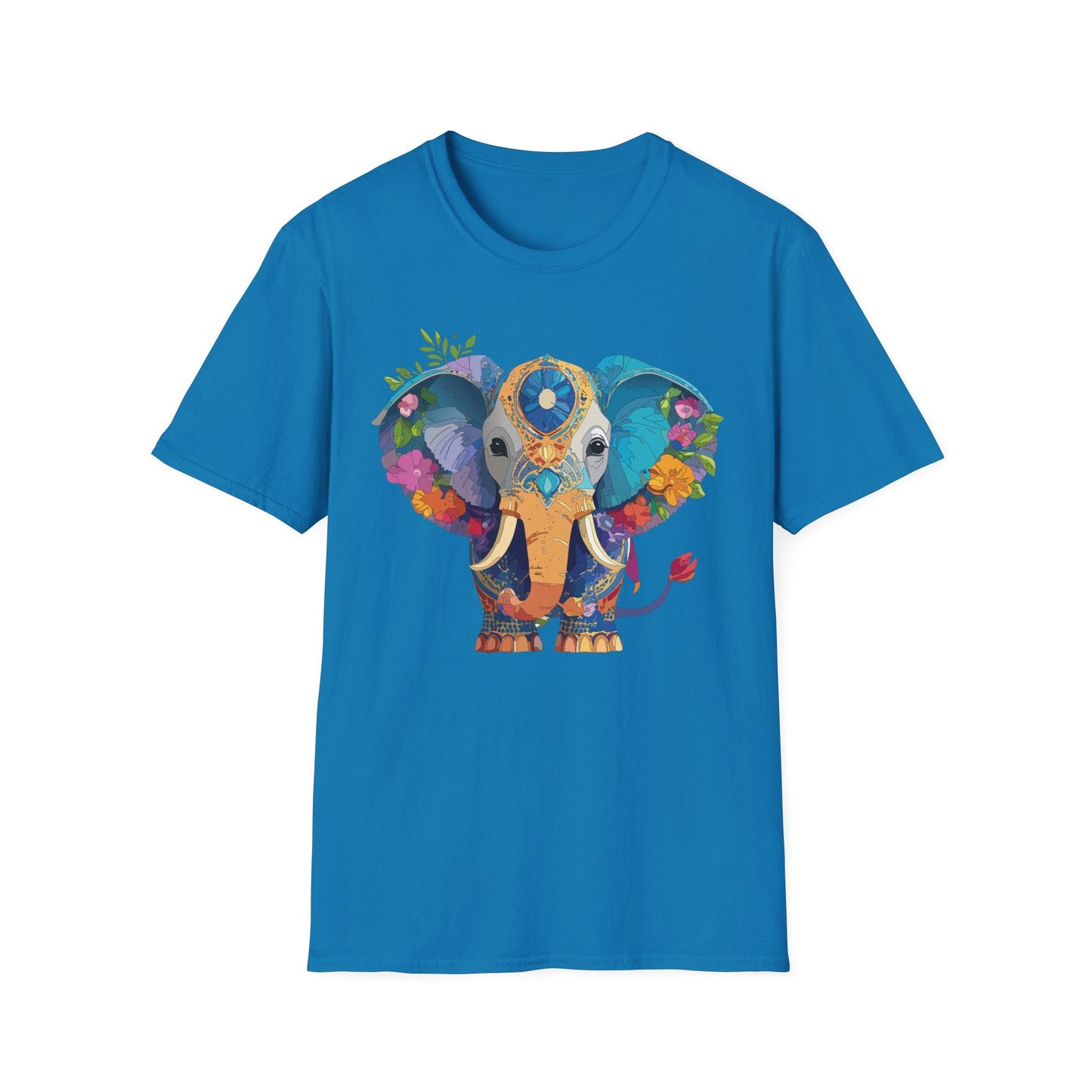 Elephant Graphic Shirt For Adults Unisex Softstyle Tee 100 Percent Cotton Gildan 64000