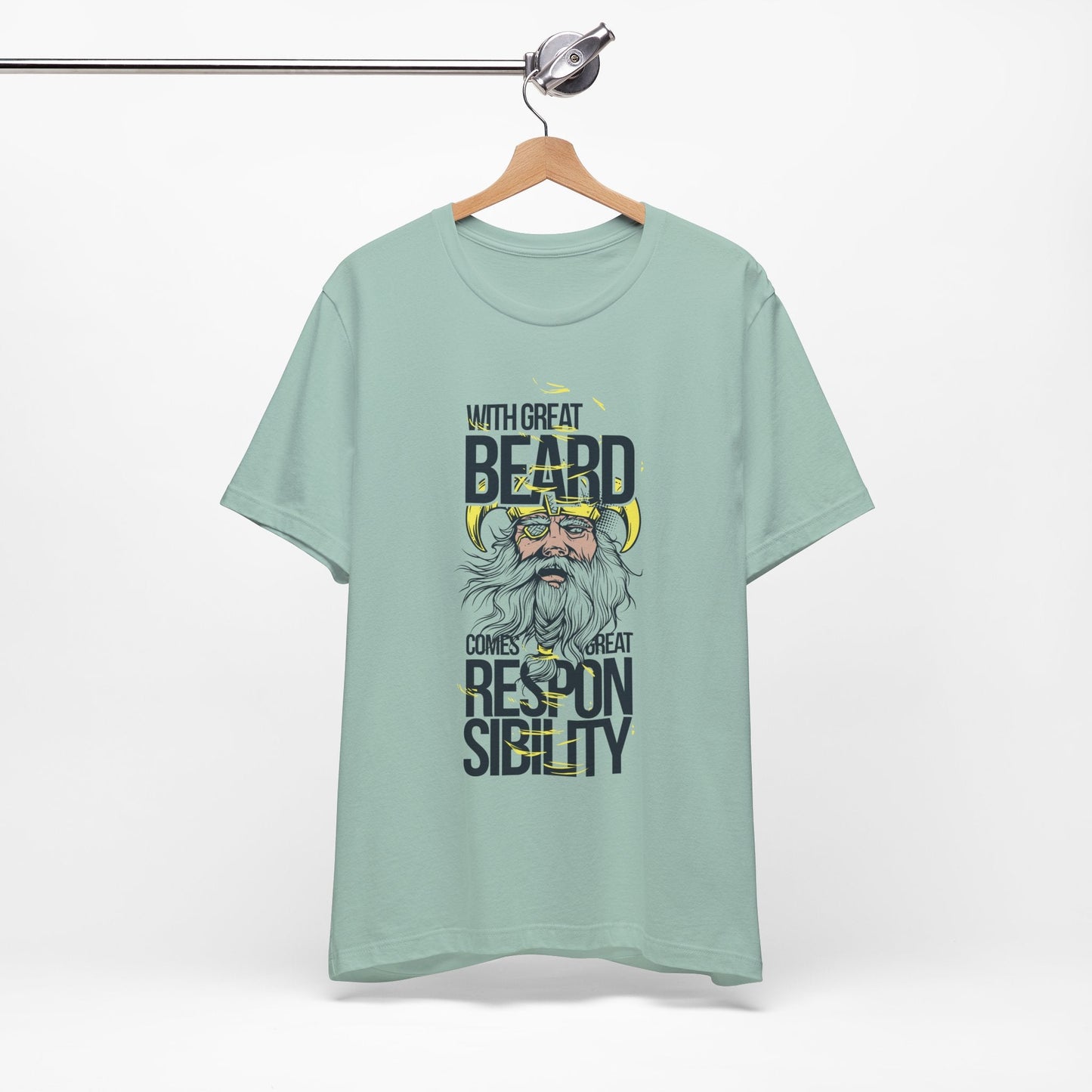 With Great Beard Comes Great Responsibility Tee Viking Beard Graphic Shirt A-2