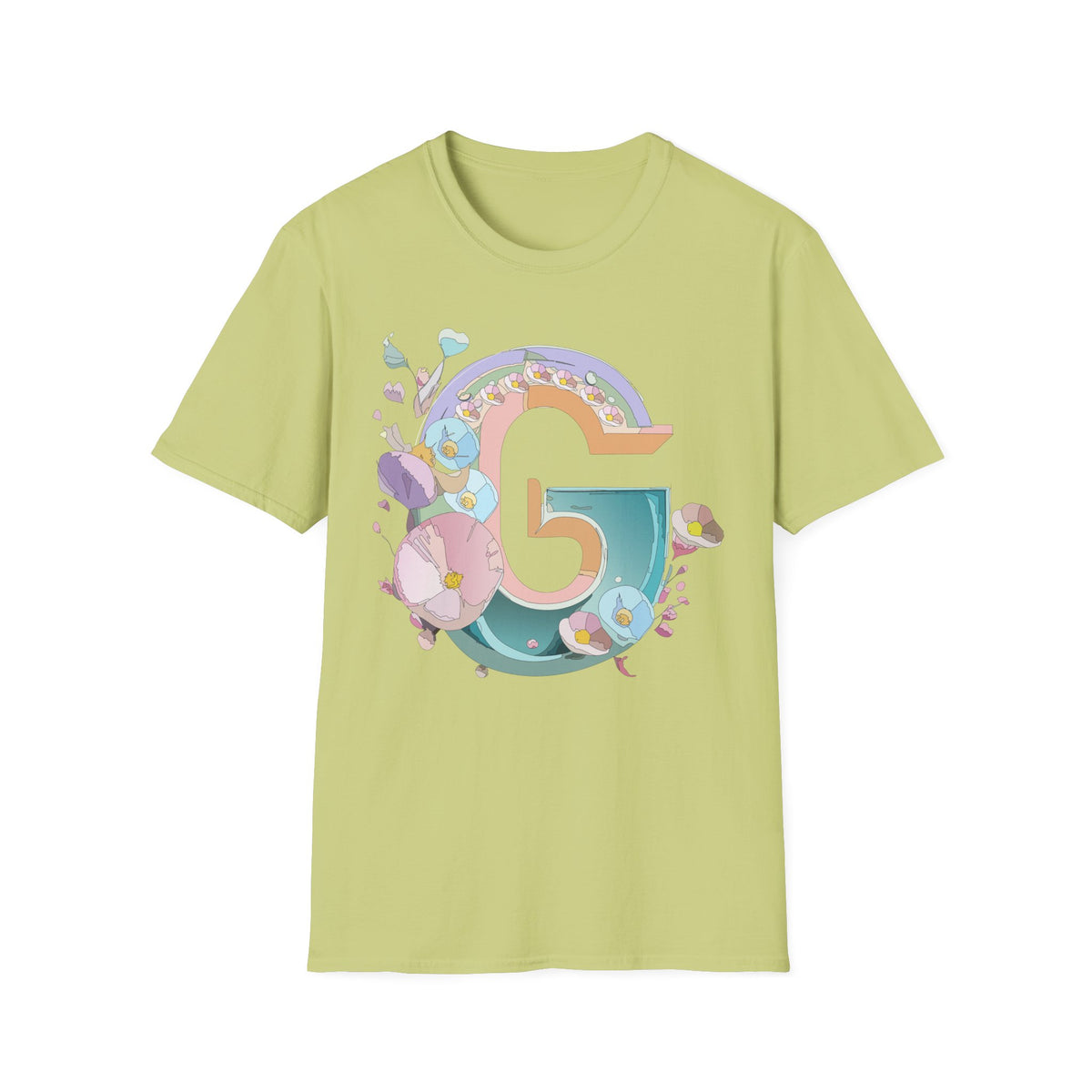 Floral Letter G T-Shirt | Botanical Initial Tee
