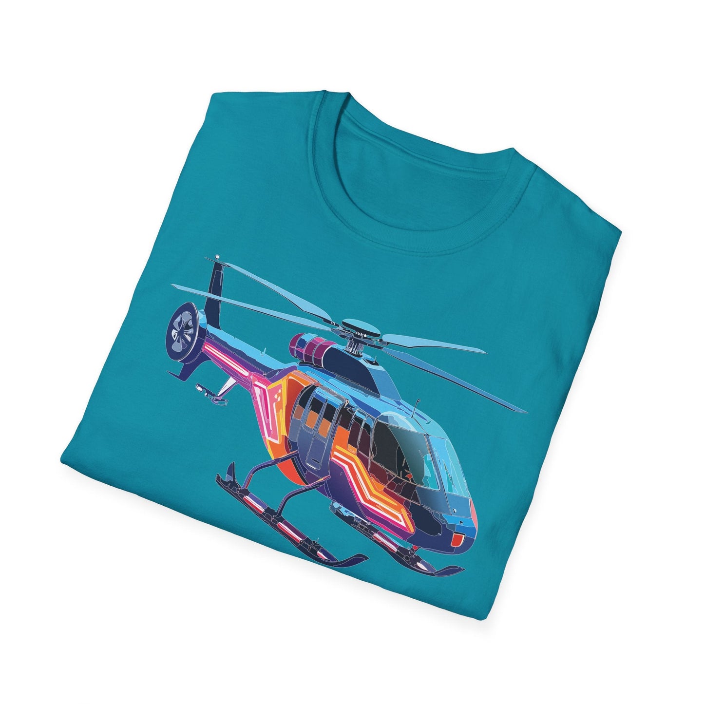 Chopper Helicopter T Shirt Unisex Softstyle 100 Percent Ring Spun Cotton Premium Tee