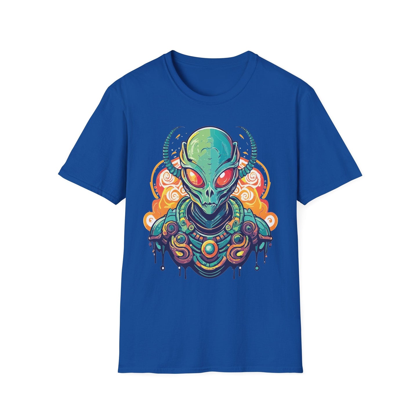 Cosmos Alien T Shirt Unisex Softstyle Cotton Tee With Space Artwork Graphic Design