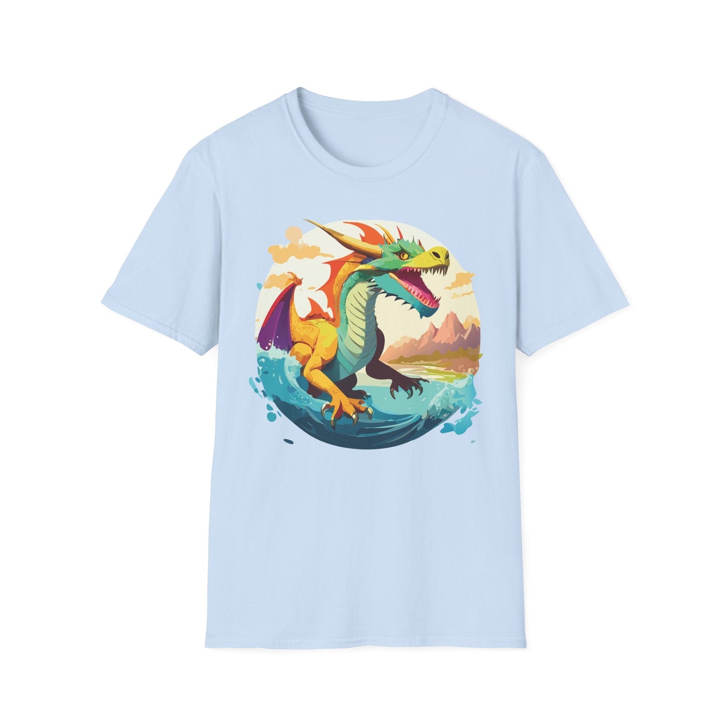Dragon T Shirt Unisex Animal Print Dragon Shirt Gildan Softstyle Cotton Tee 64000