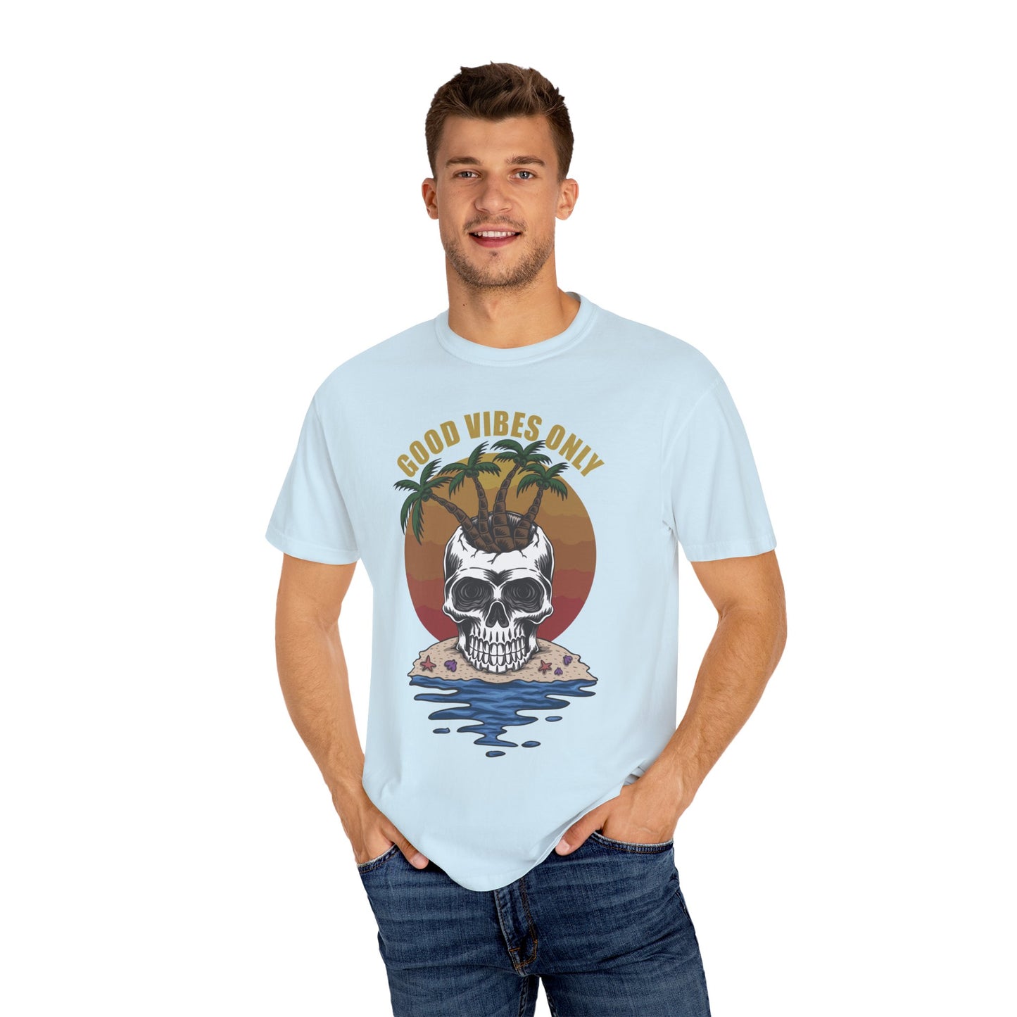 Unisex Cotton Tee Shirt with Skull