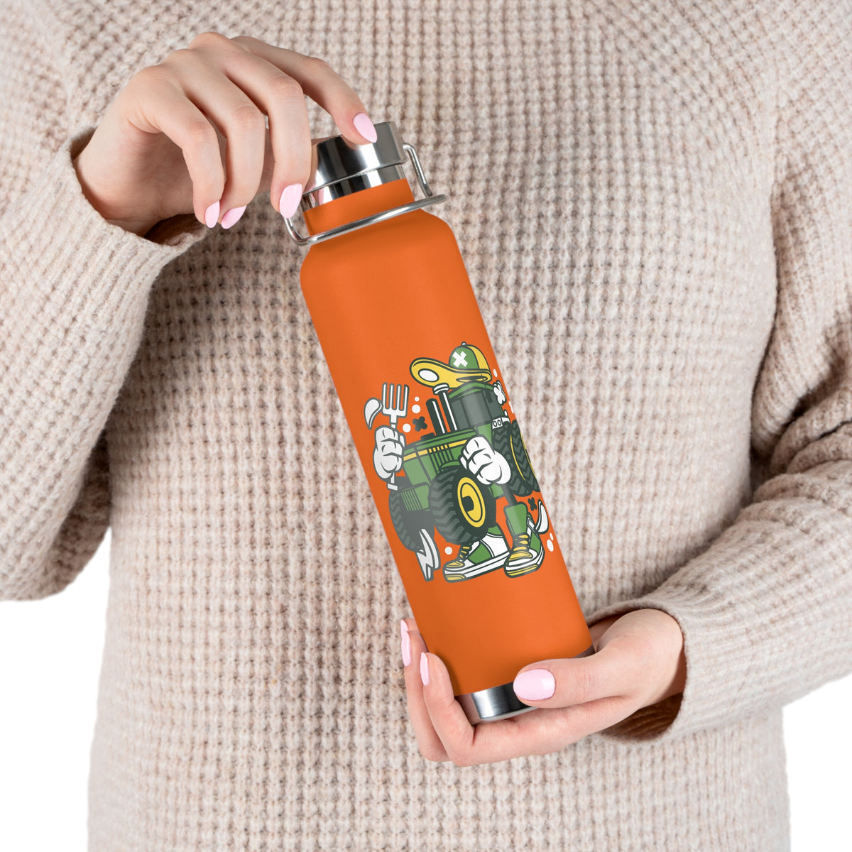 22oz Copper Insulated Water Bottle with Cartoon Design - CV40