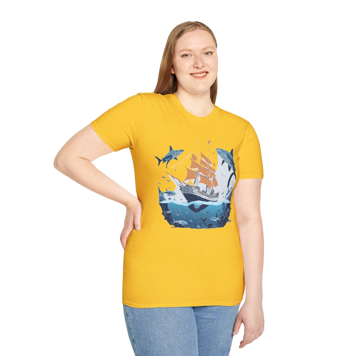 Ocean Graphic Unisex Softstyle Cotton Tee 18