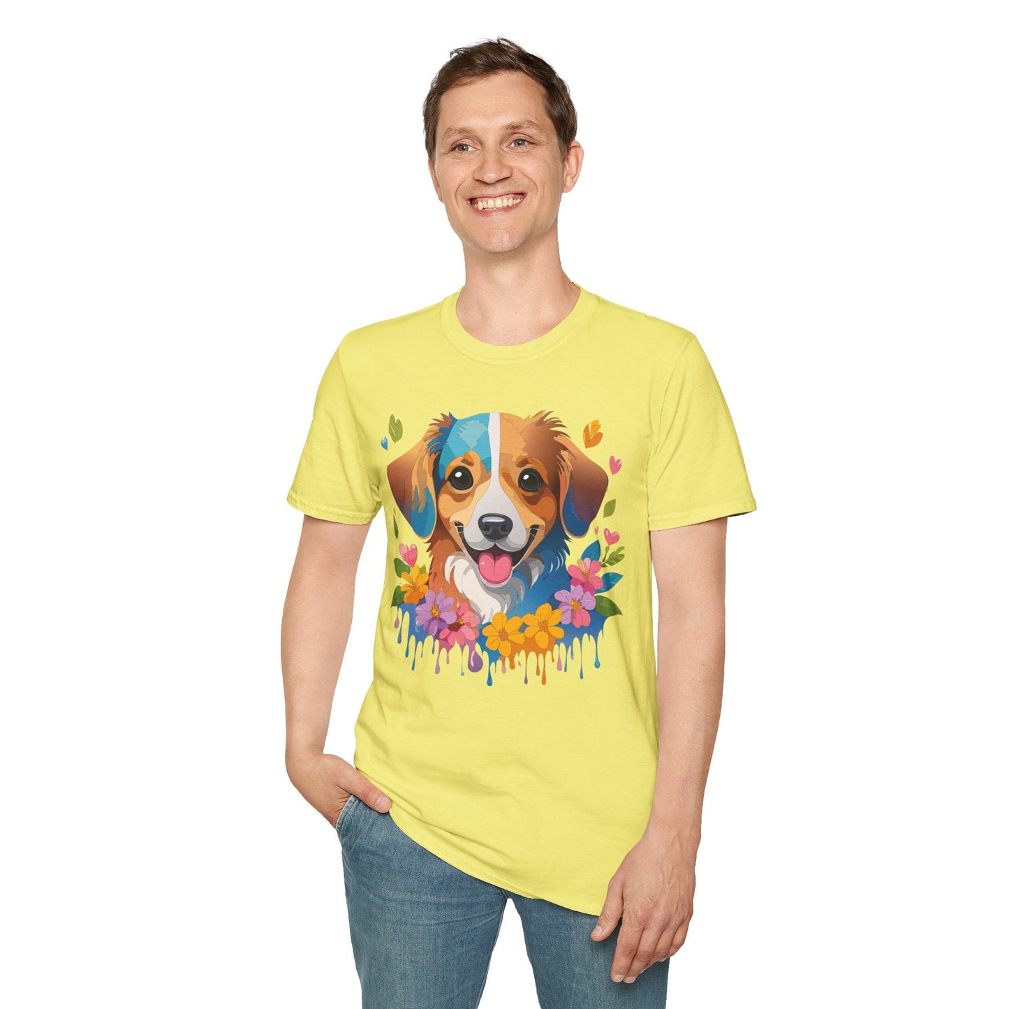 Dog Shirt Unisex Animal Tee 100 Percent Cotton Gildan Softstyle 64000
