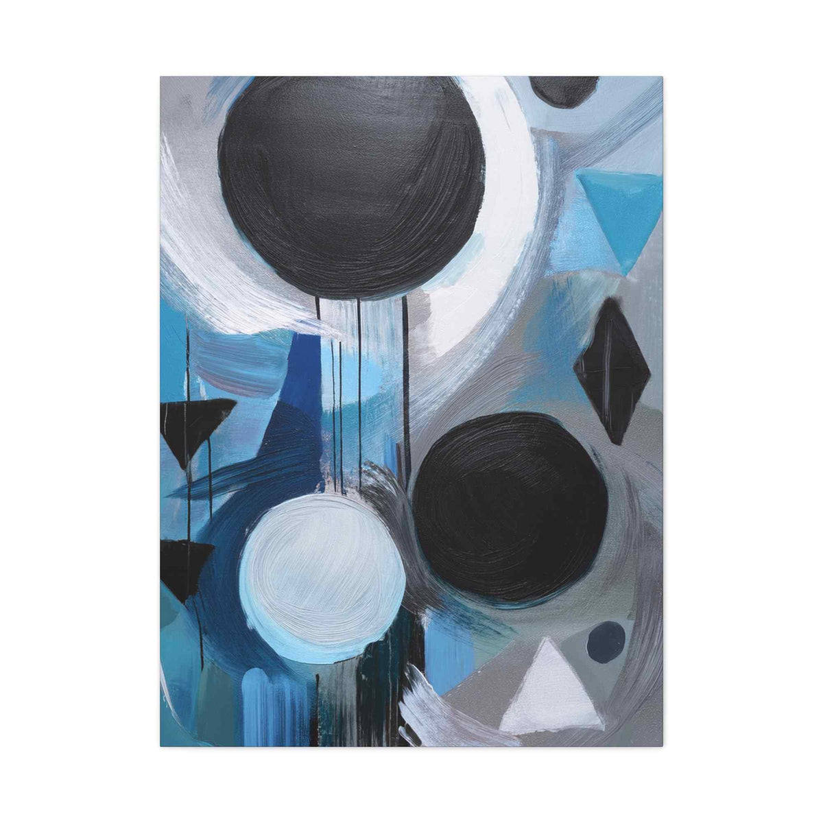 Blue Abstract Painting Print Canvas 20x24,20x30,24x30, 24x32,24x36,30x40, 32x48,36x48,40x60 Pine-Wood Inner Frame ABS-30