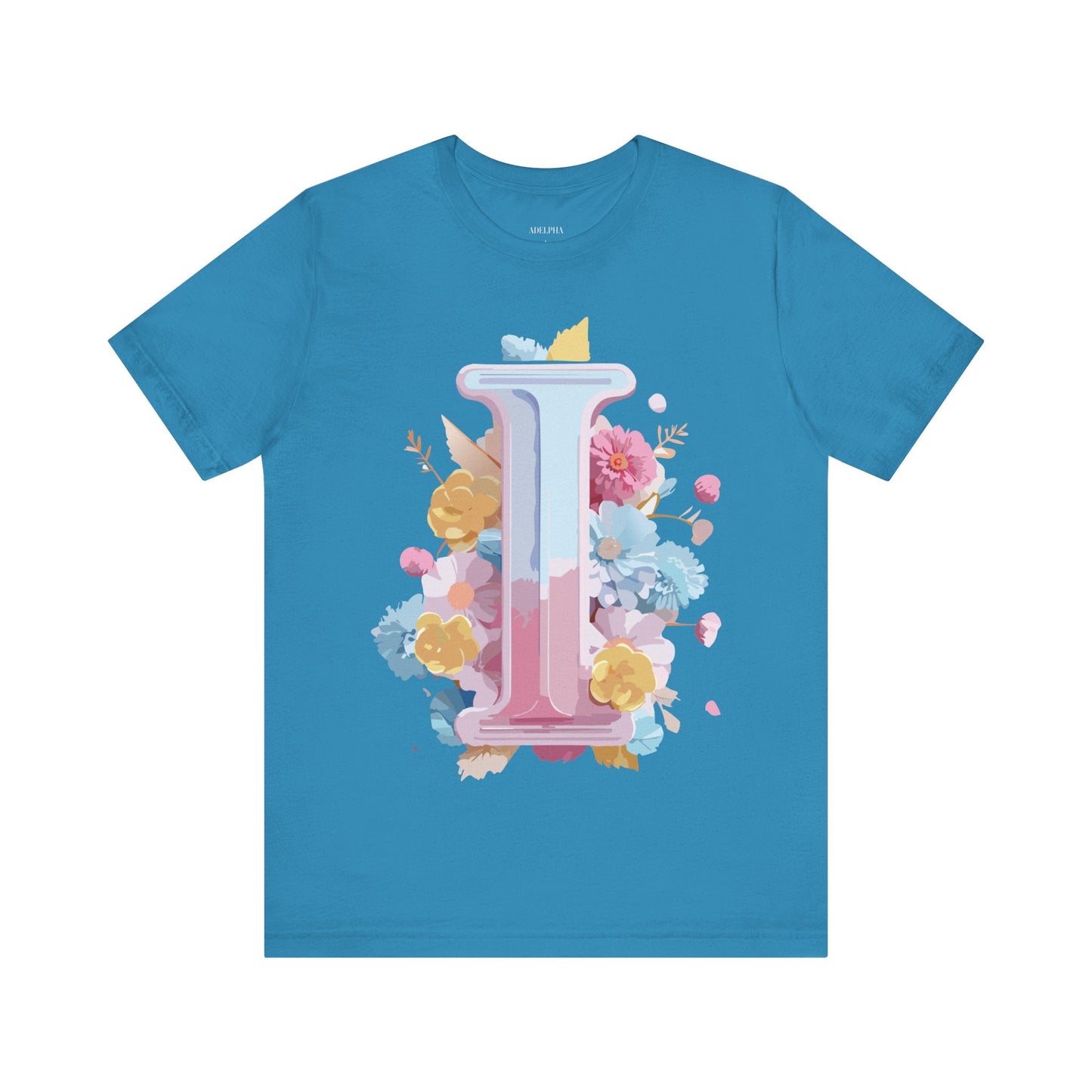 Letter I Shirt Unisex Graphic Tee Vintage Inspired Adelpha Art Design Short Sleeve