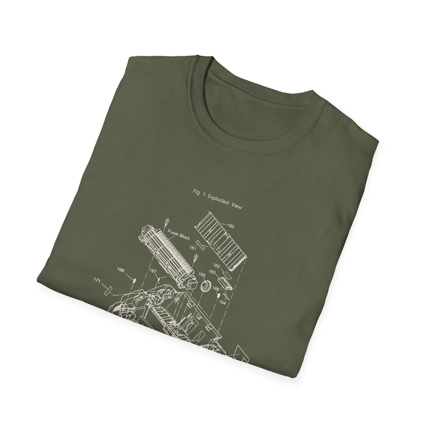 Unisex Cotton T-Shirt Vintage Home Printer Blueprint Tee Home Printer Works 4 Microdots Slogan