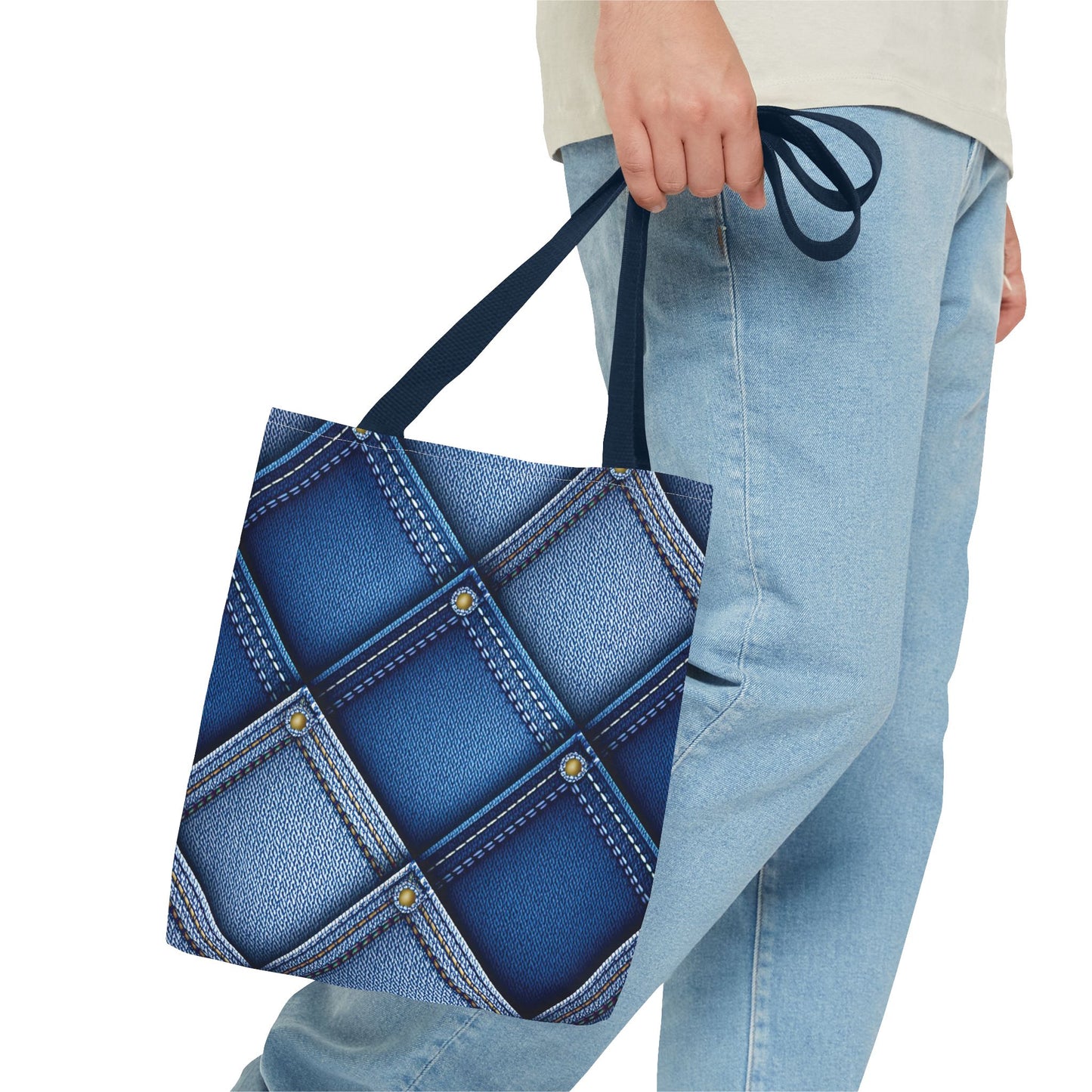 DENIM PRINT CANVAS BAG HIGH-QUALITY 100% SPUN POLYESTER 3 SIZES CANVAS BAG-116