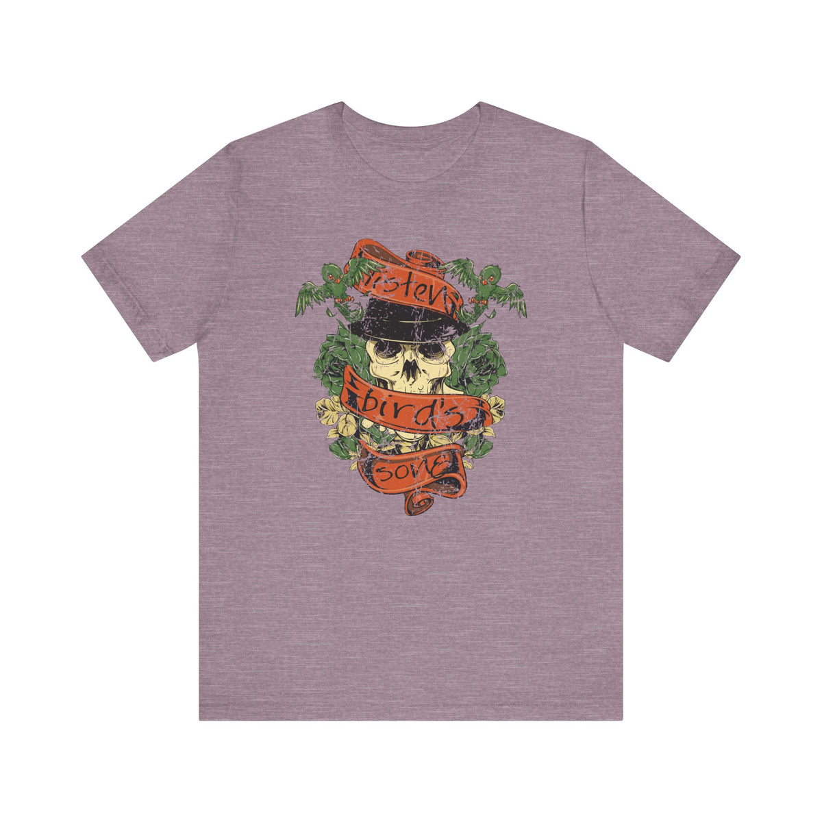 Skull with Bandana Tee Floral Vines Tattoo Style Graphic Unisex Cotton Shirt Art-38