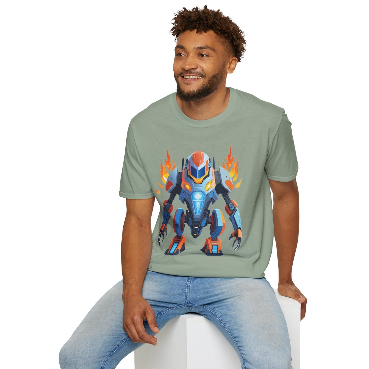 Cyborg Tee Unisex Robot Shirt Terminator Shirt Art Design Gildan Softstyle 64000 Cotton Tee