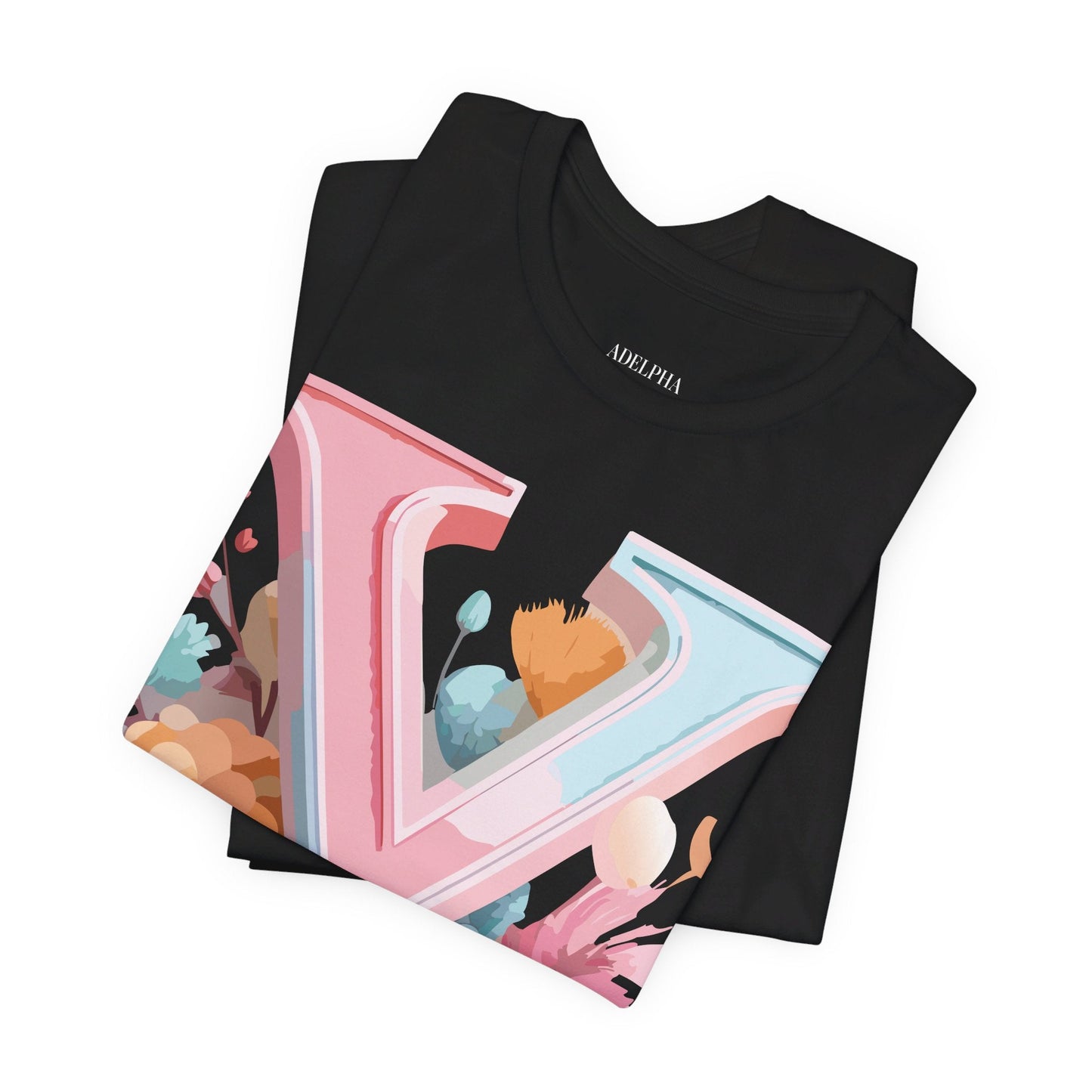 Letter Y Graphic Tee Unisex Short Sleeve Vintage Inspired Artwork Adelpha Premium