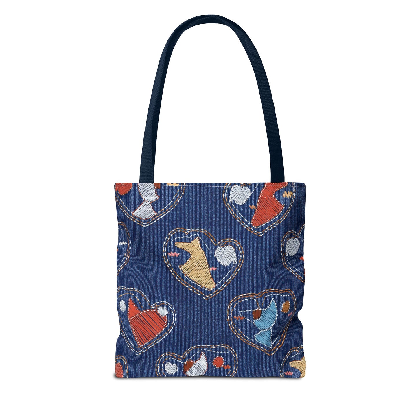 Love Day Graphic Design Denim Fabric Imitation Print Unisex Canvas Bag POLY 3 Sizes Tote Bag 201-12