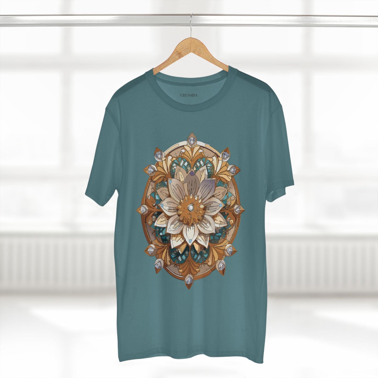 Floral Graphic T-Shirt Unisex 100 Cotton Art Design with Antique Flowers Tee 16