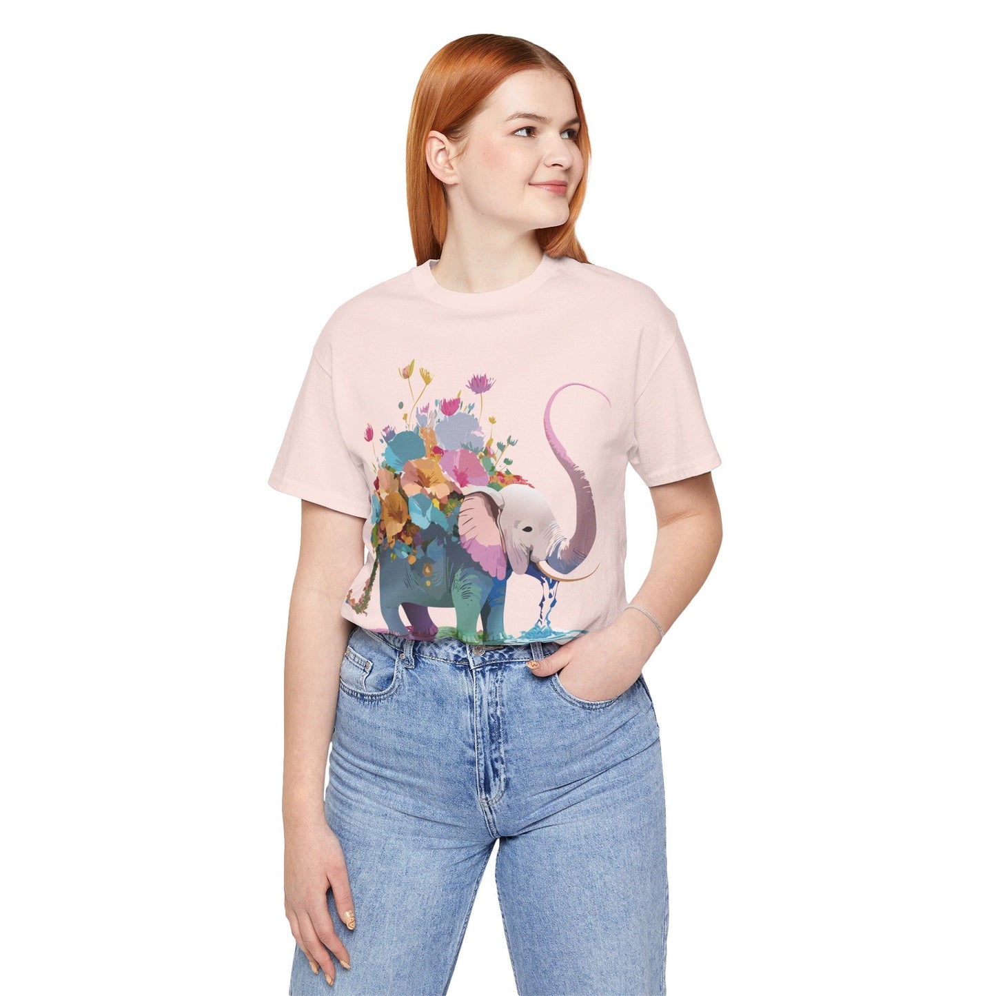 Adelpha Elephant Graphic Tee Unisex Short Sleeve Vintage Inspired Art Design Shirt