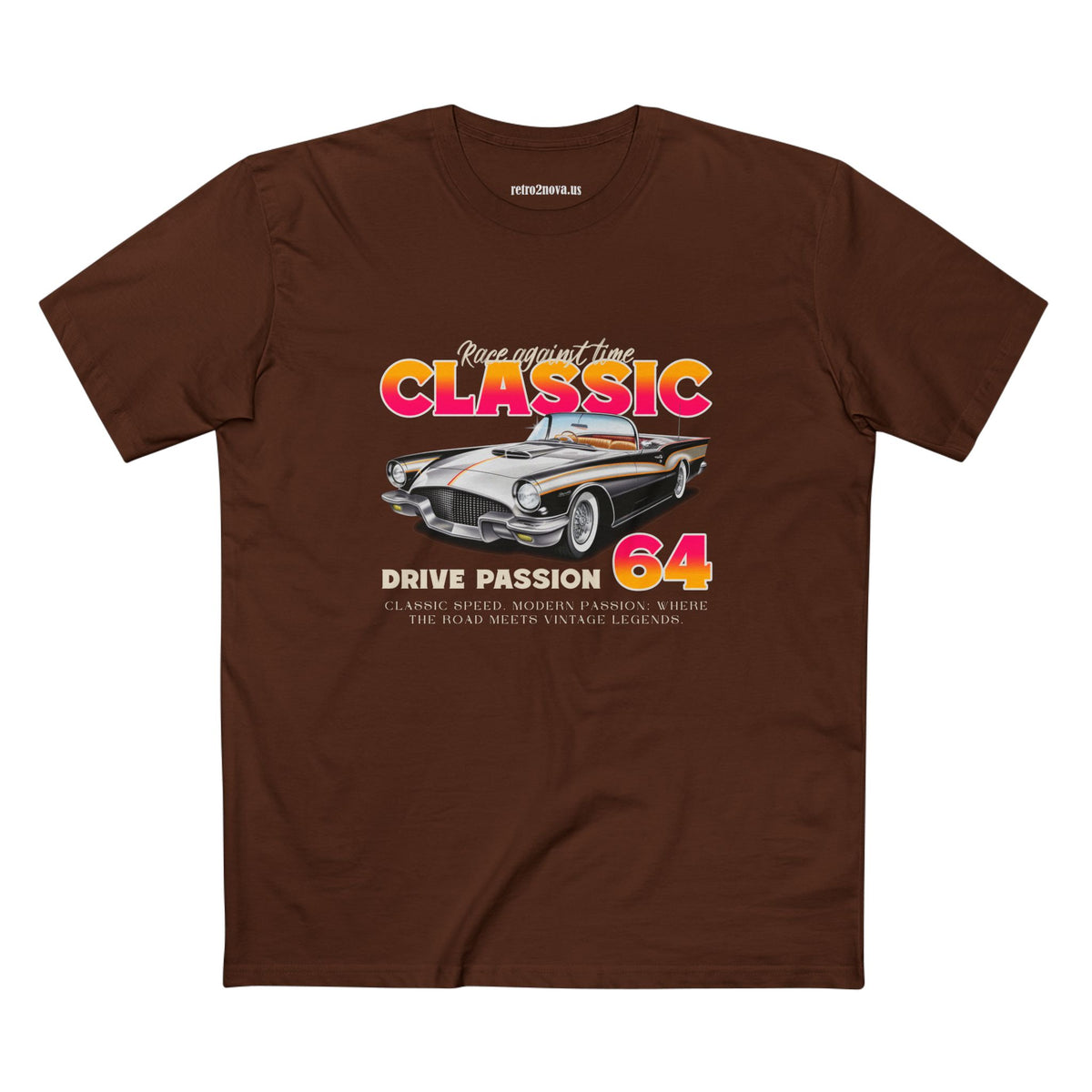 Retro Car Vintage Graphic Tee Staple Unisex 100 Cotton Tee Shirt - RC-16