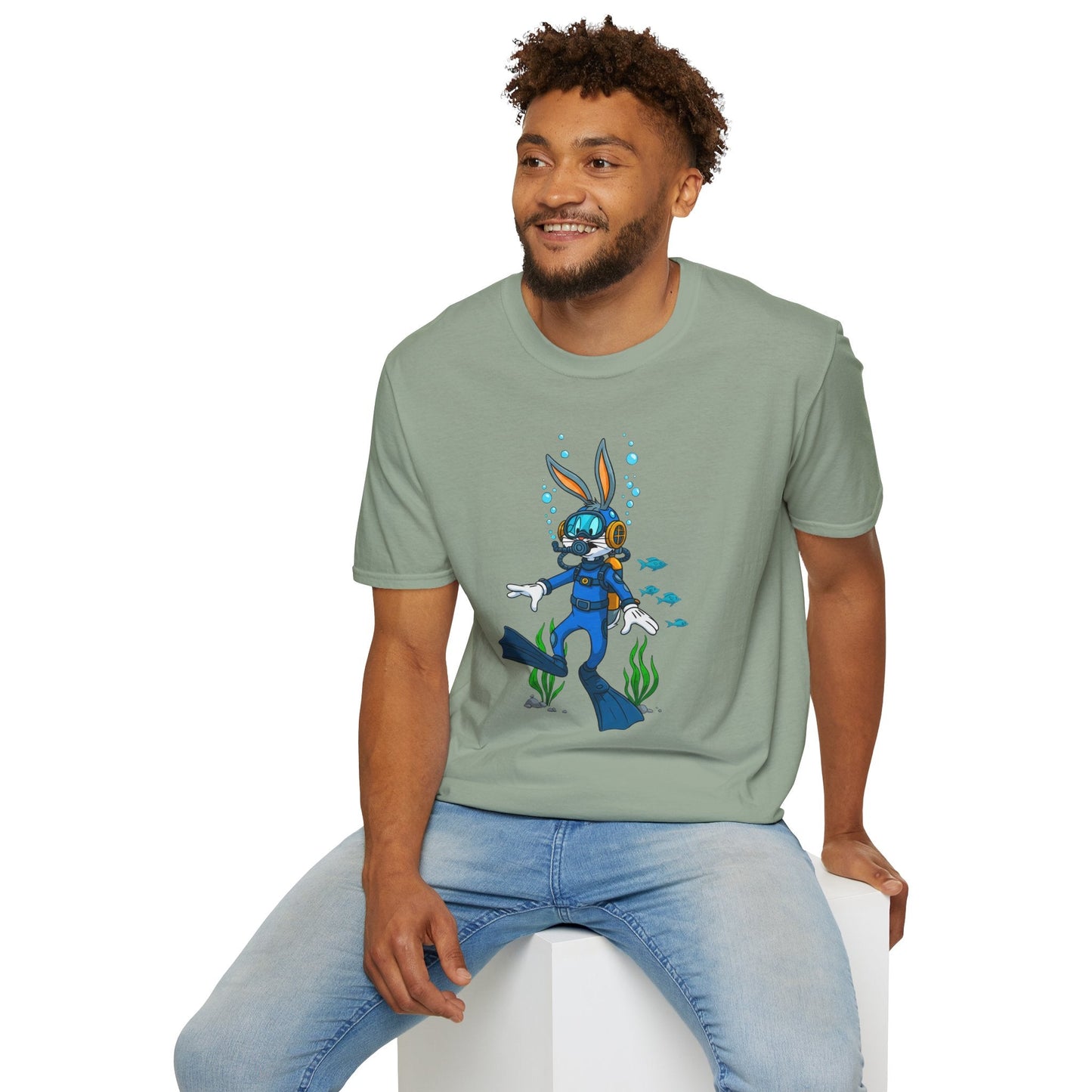 Cartoon Bunny Graphic Unisex Cotton Animal Animation Artwork Design Tee 18