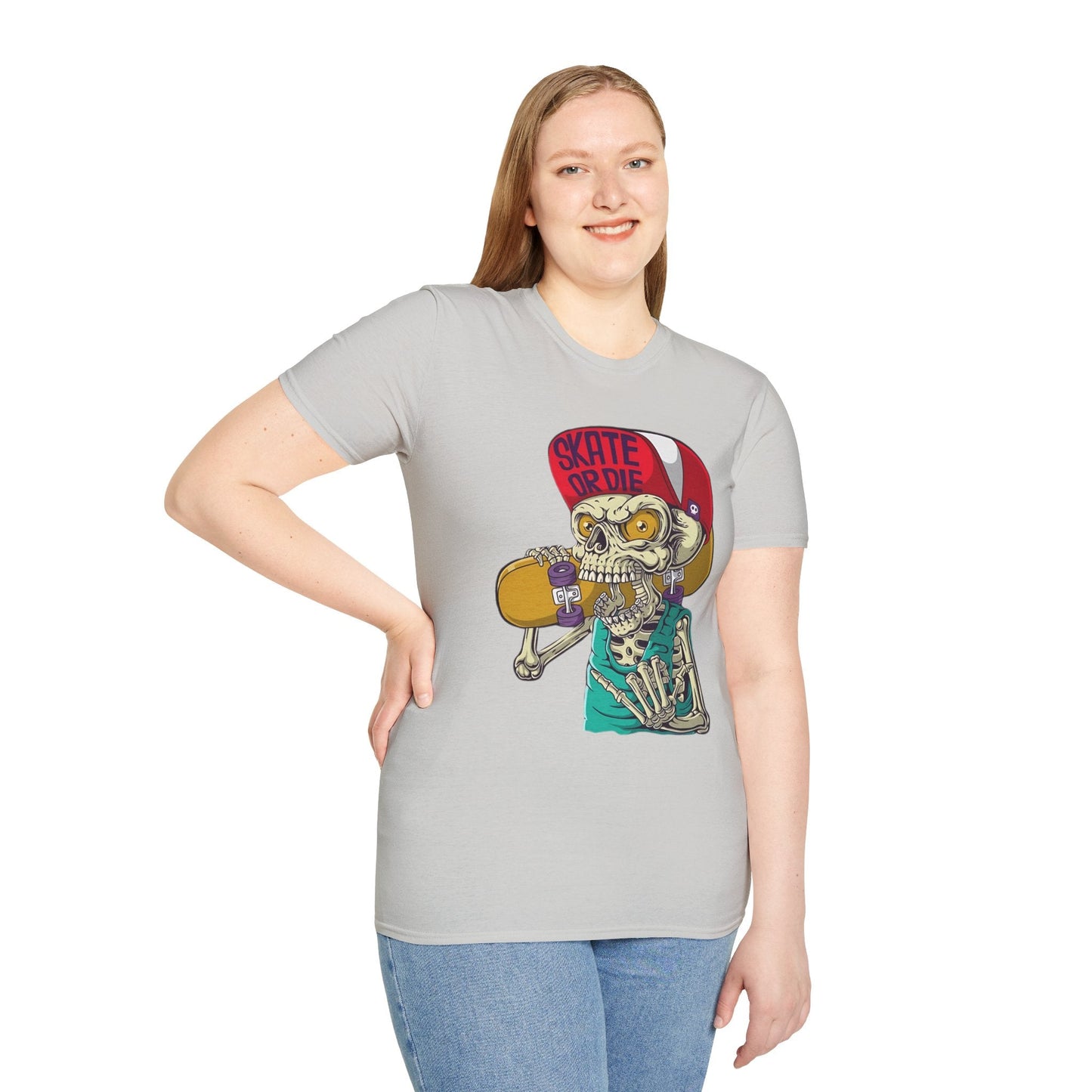Skull T Shirt Skeleton Tee Unisex Softstyle Cotton Gildan 64000 Graphic Tee For Everyday Wear