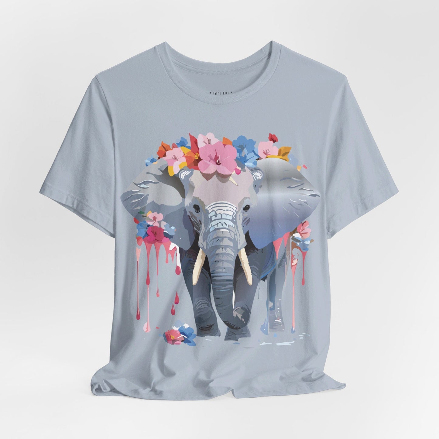 Elephant Graphic Tee Unisex Short Sleeve Jersey With Vintage Inspired Adelpha Artwork
