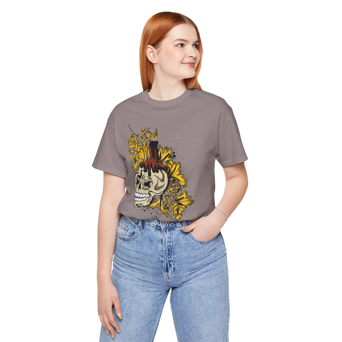 Rock Skull Graphic Design Tee, Skull Shirt, Vintage Tees, Art Design T-Shirt, Vintage Graphic Tee, Art Shirts with Skulls 3