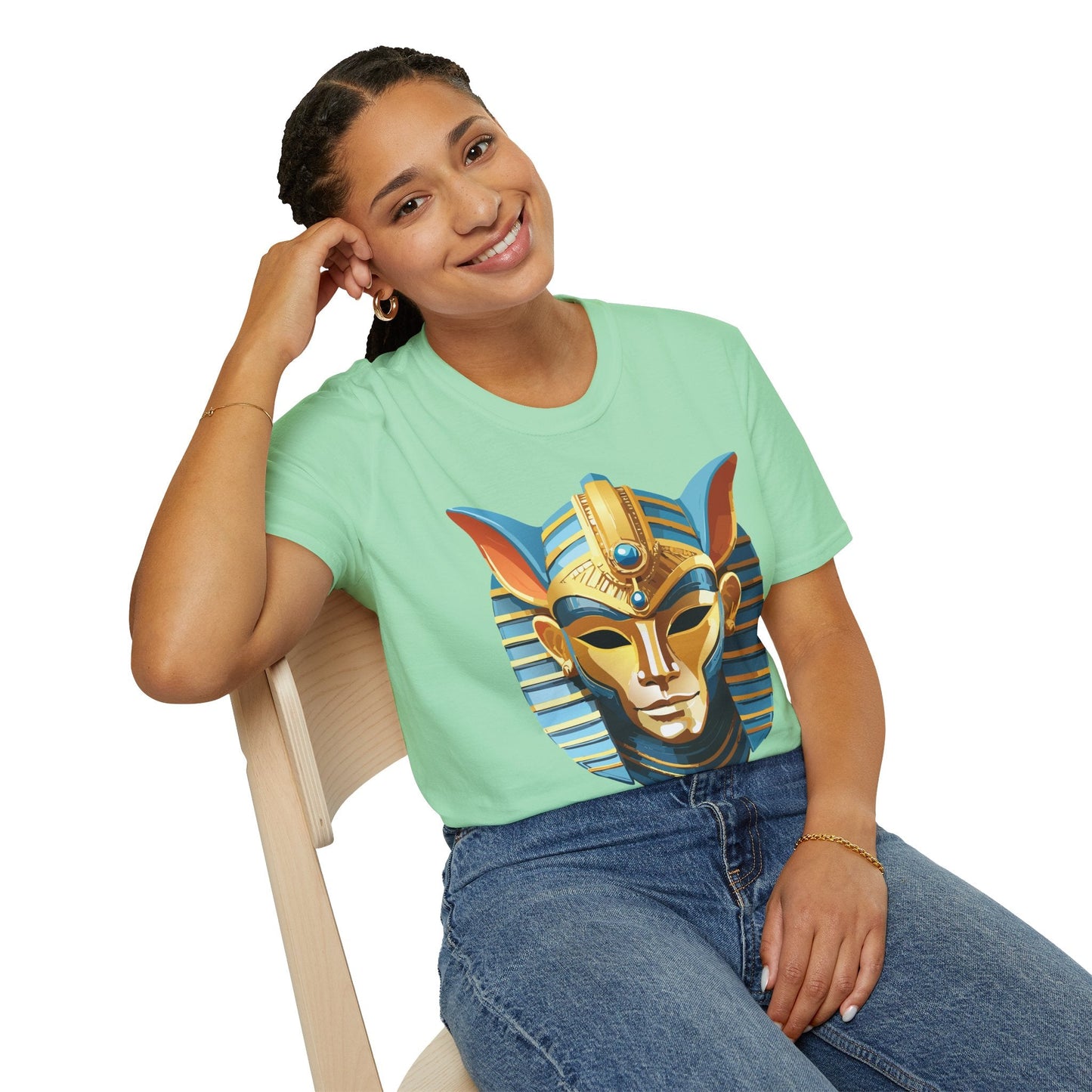 Mask Tee Shirt Unisex Softstyle Cotton Tee With Masquerade Art Design Gildan Softstyle