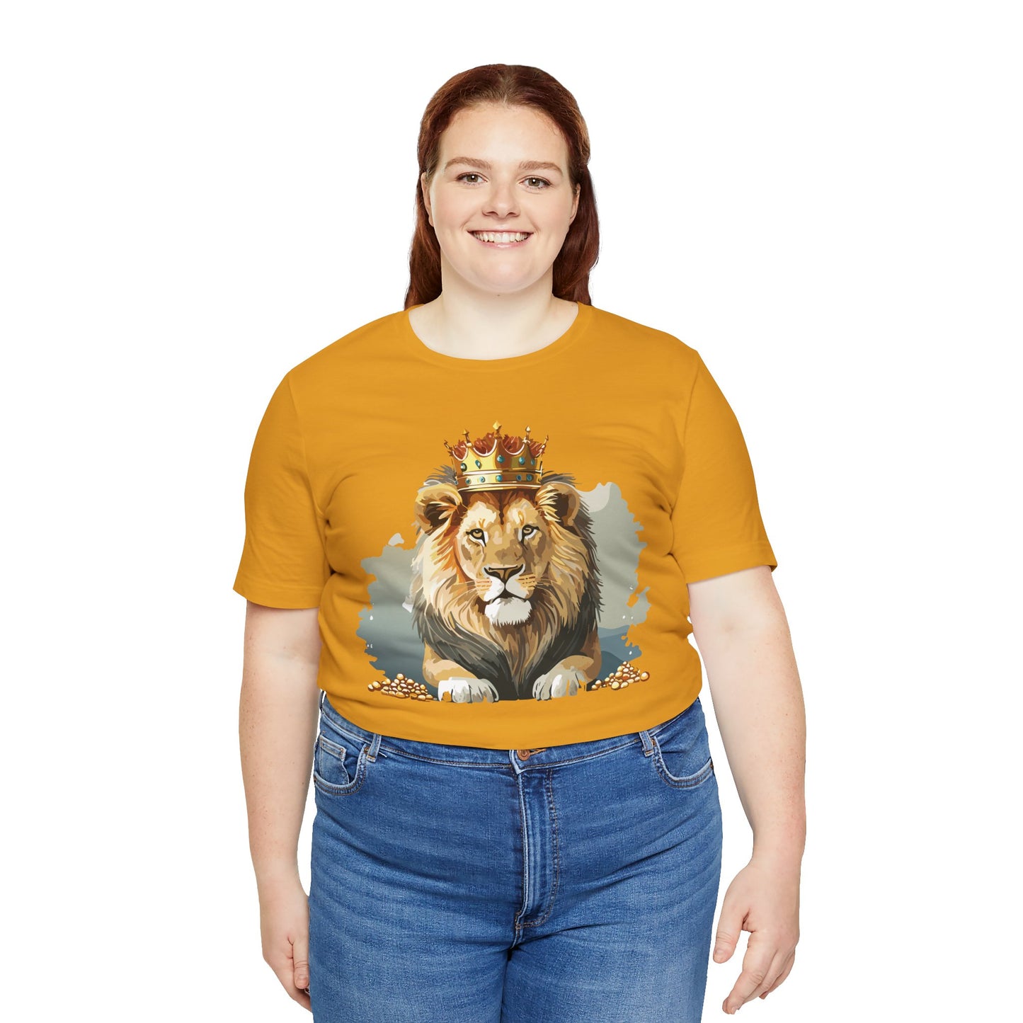 Majestic Lion Crown T-shirt, Animal Shirt, Lion Tee, Unisex Top, Birthday Gift, Shirt with Animal design