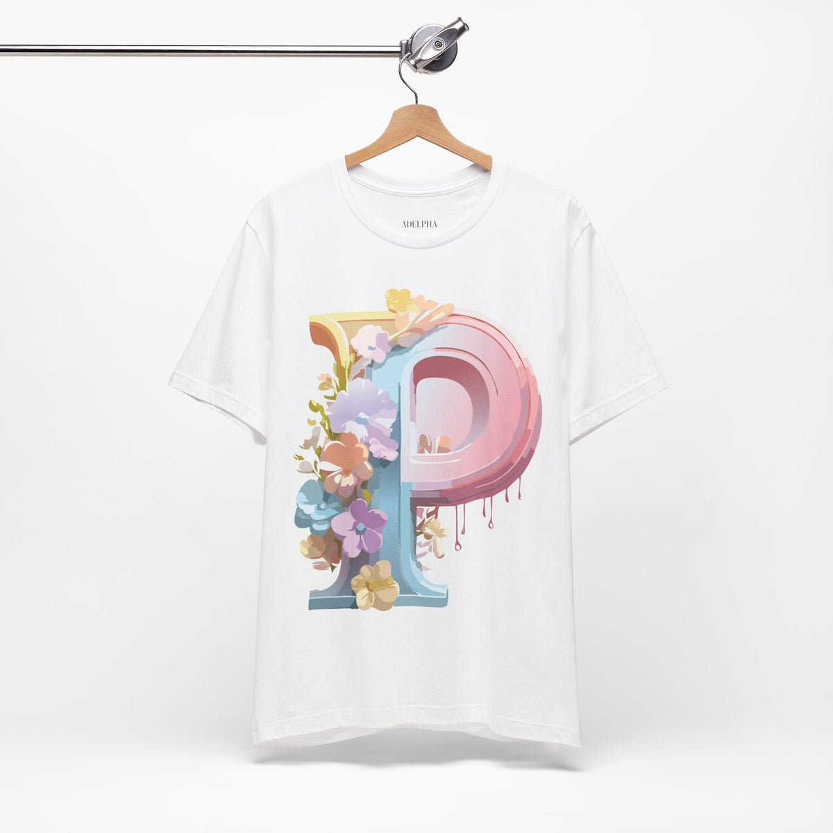 Letter P Graphic Unisex Cotton Bella+Canvas Tee with Art Letter Design